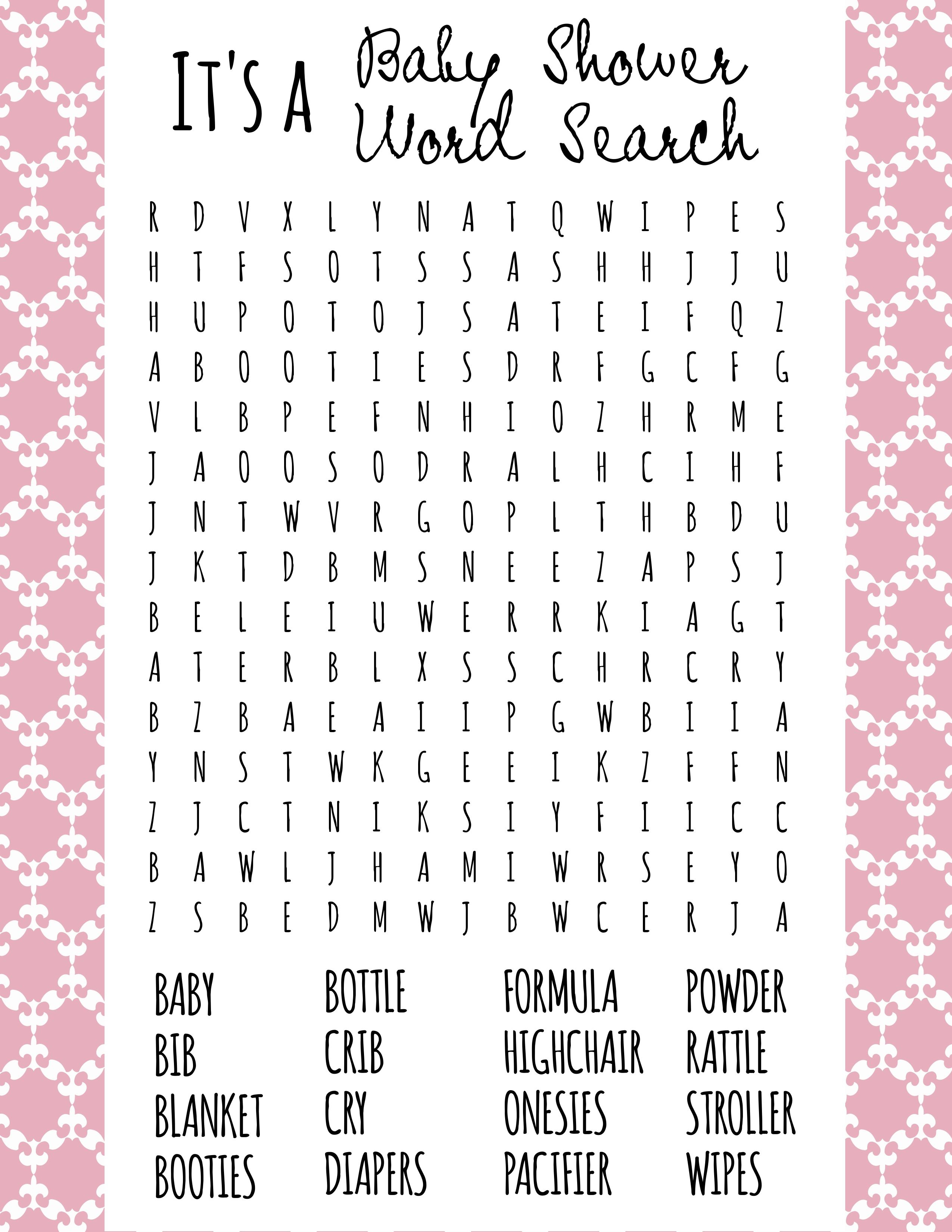 Baby Shower Word Search | Baby Showers | Baby Shower Printables - Free Printable Baby Shower Word Search