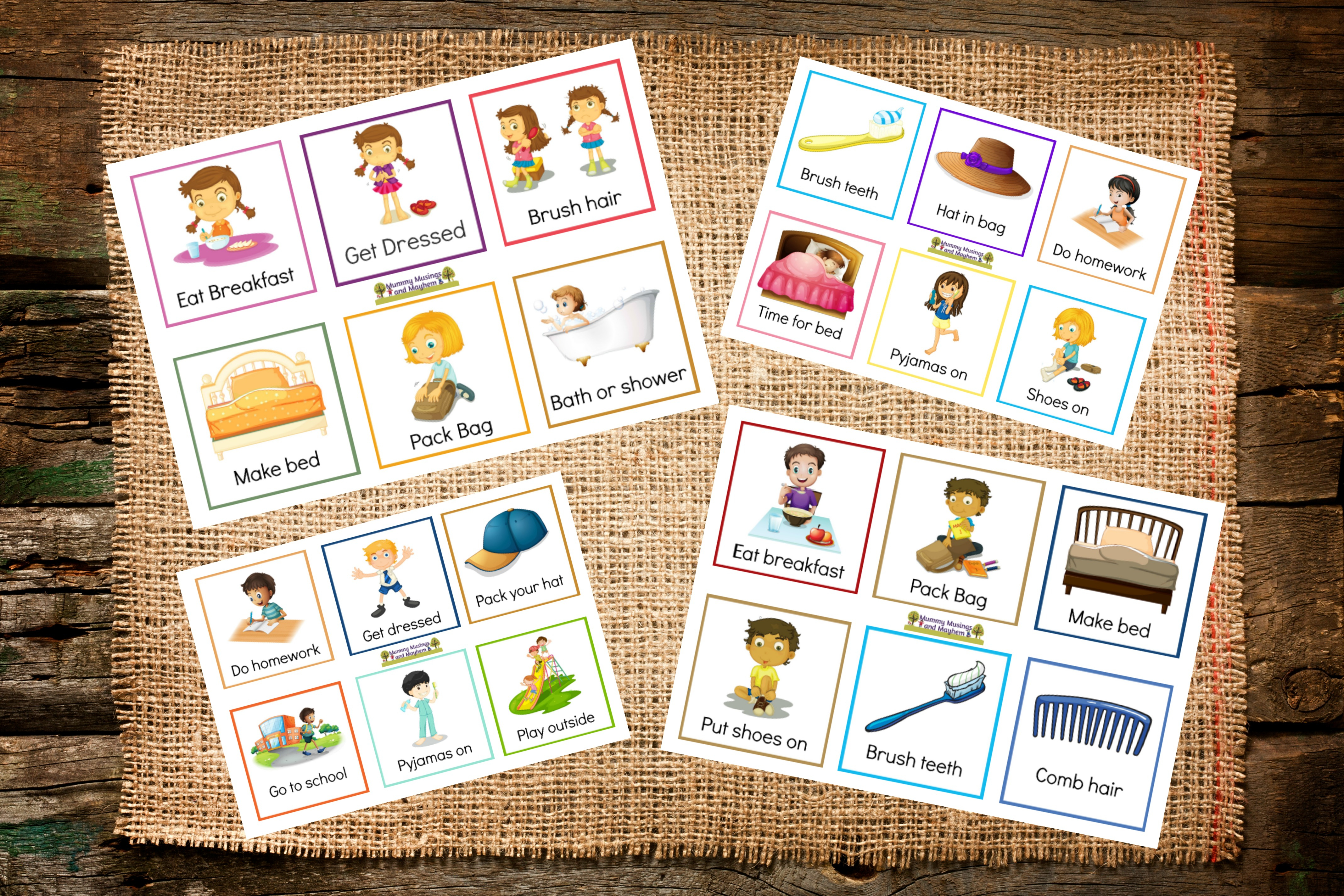 Back To School Routines - Free Printable Cards To Make It Easier - Free Printable Schedule Cards