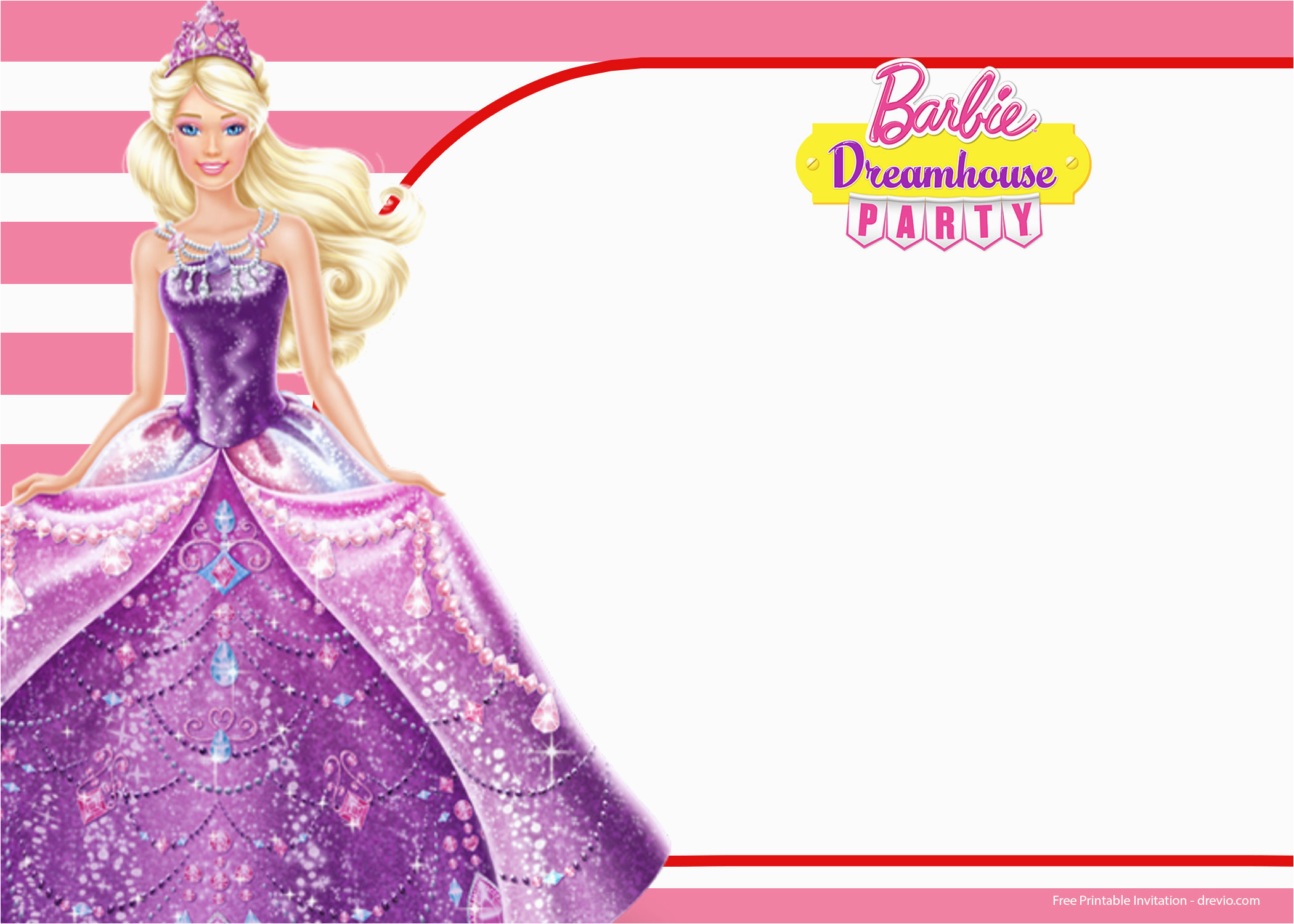 Barbie Birthday Invitations Templates Free | Birthdaybuzz - Free Printable Barbie Birthday Party Invitations
