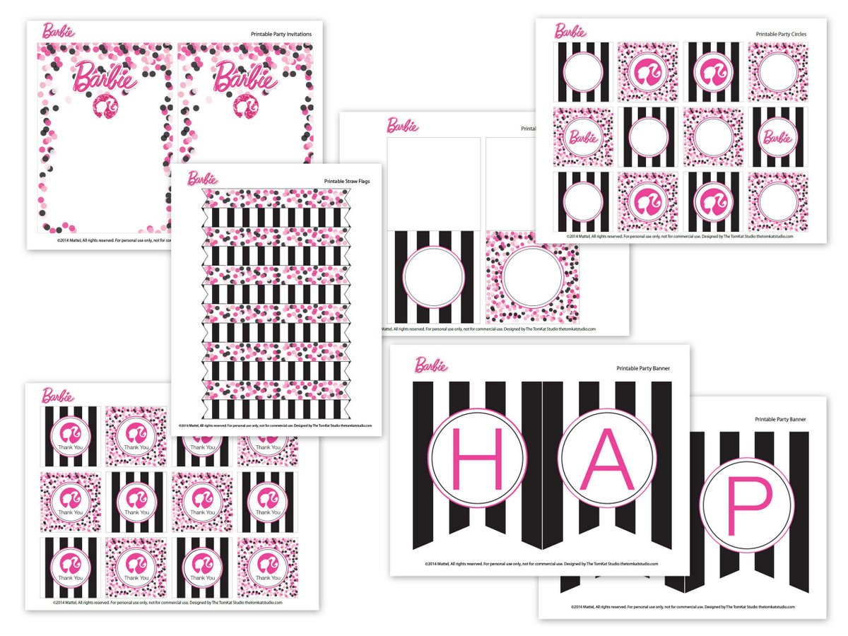 Barbie Birthday Party With Free Printable Barbie Designs - Free Printable Barbie Birthday Party Invitations