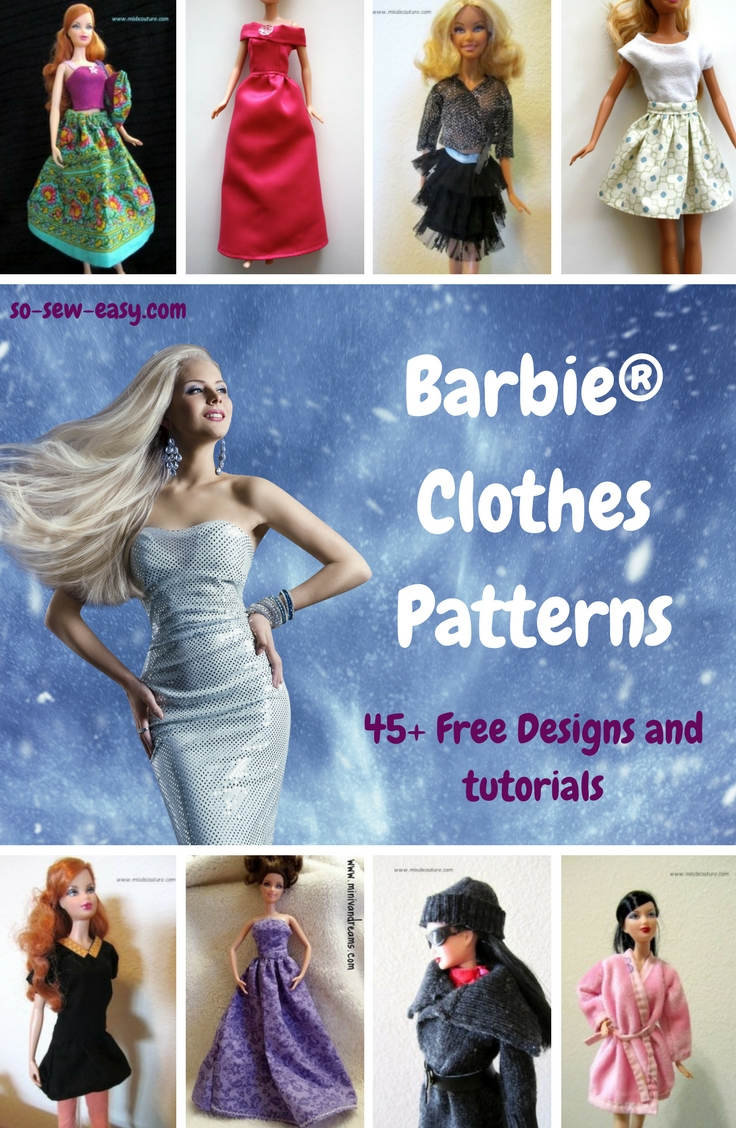 Barbie Clothes Patterns: 45+ Free Designs &amp;amp; Tutorials - So Sew Easy - Barbie Dress Patterns Free Printable Pdf