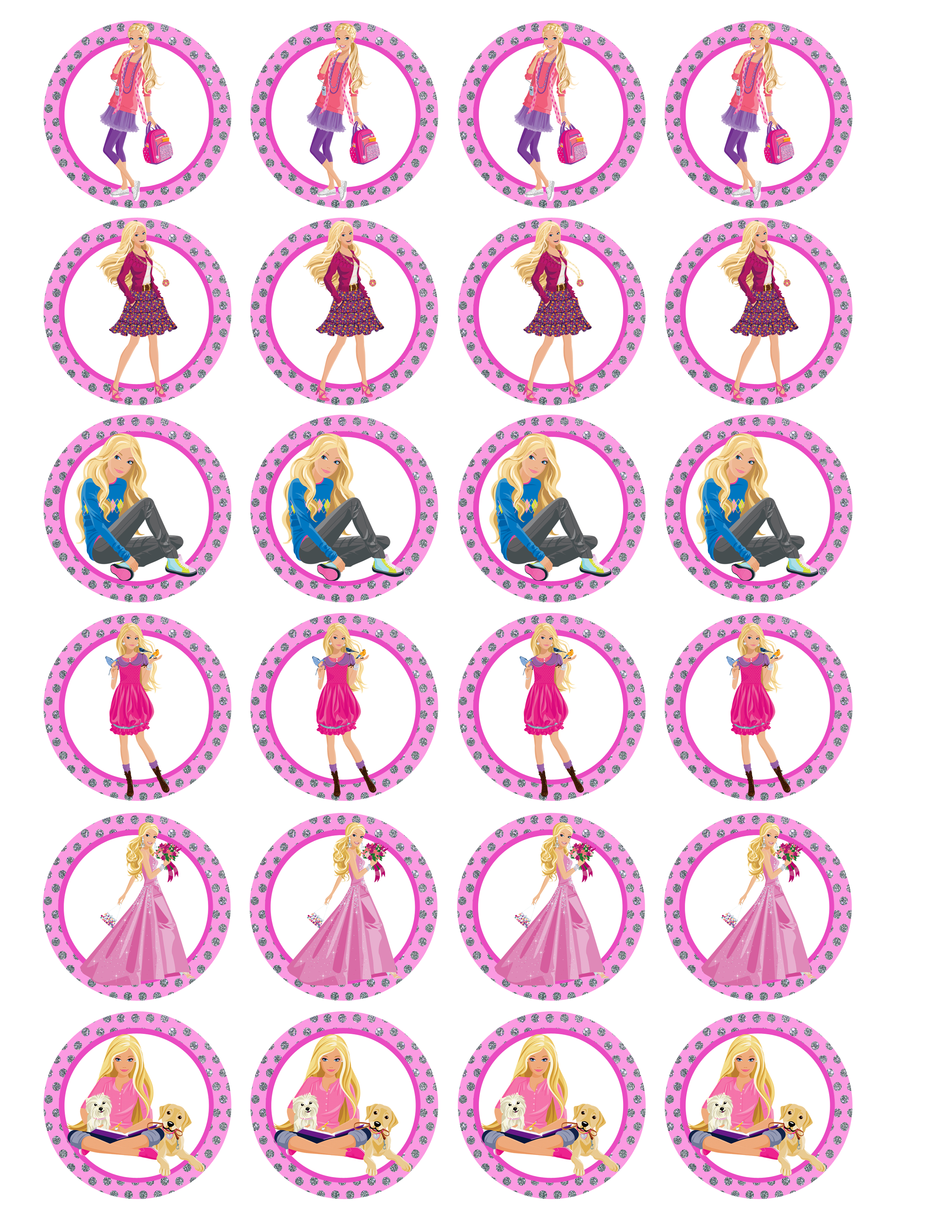 Barbie Party - Creative Printables - Free Printable Barbie Cupcake Toppers