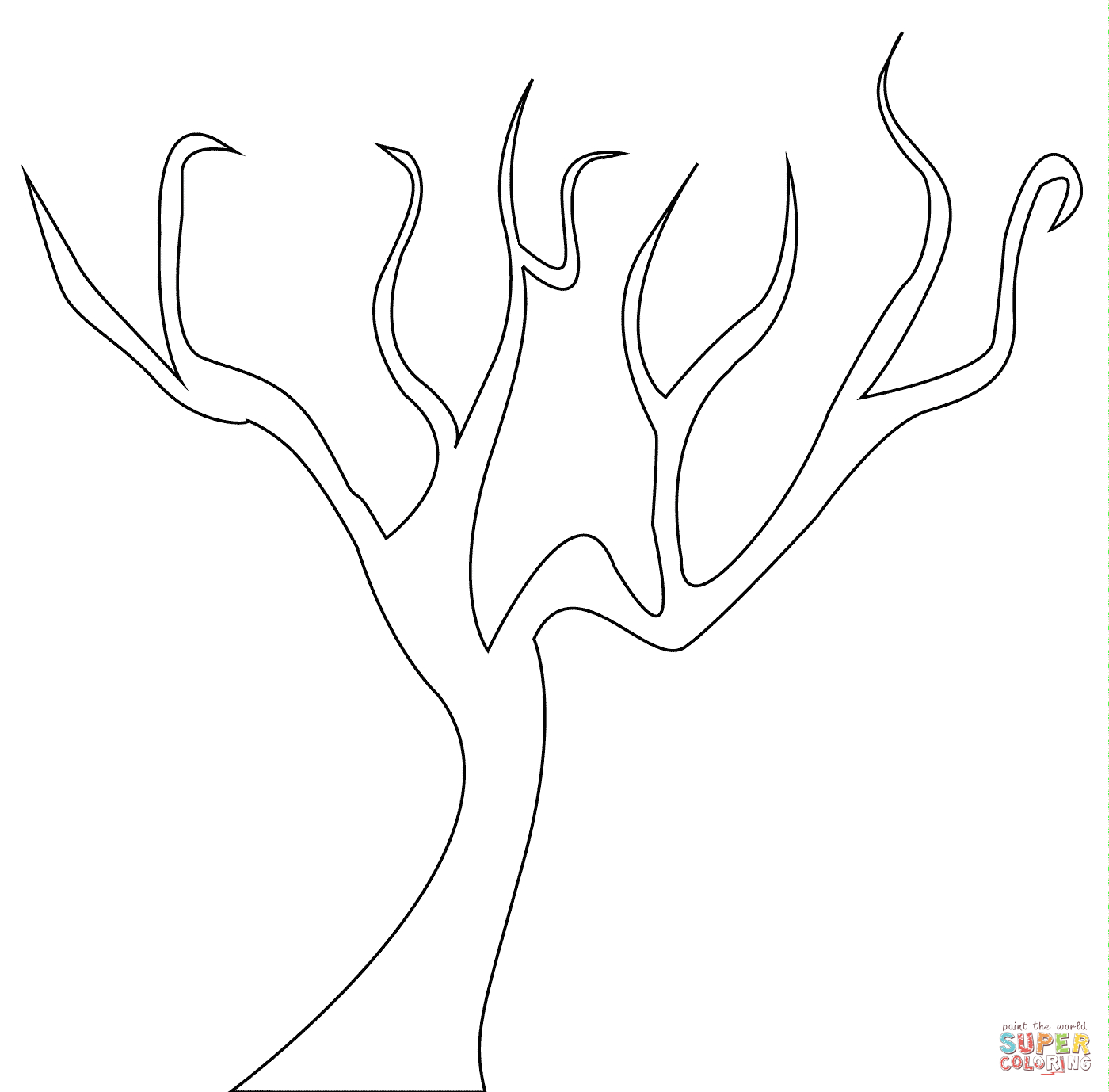 Bare Tree Coloring Page | Free Printable Coloring Pages - Tree Coloring Pages Free Printable