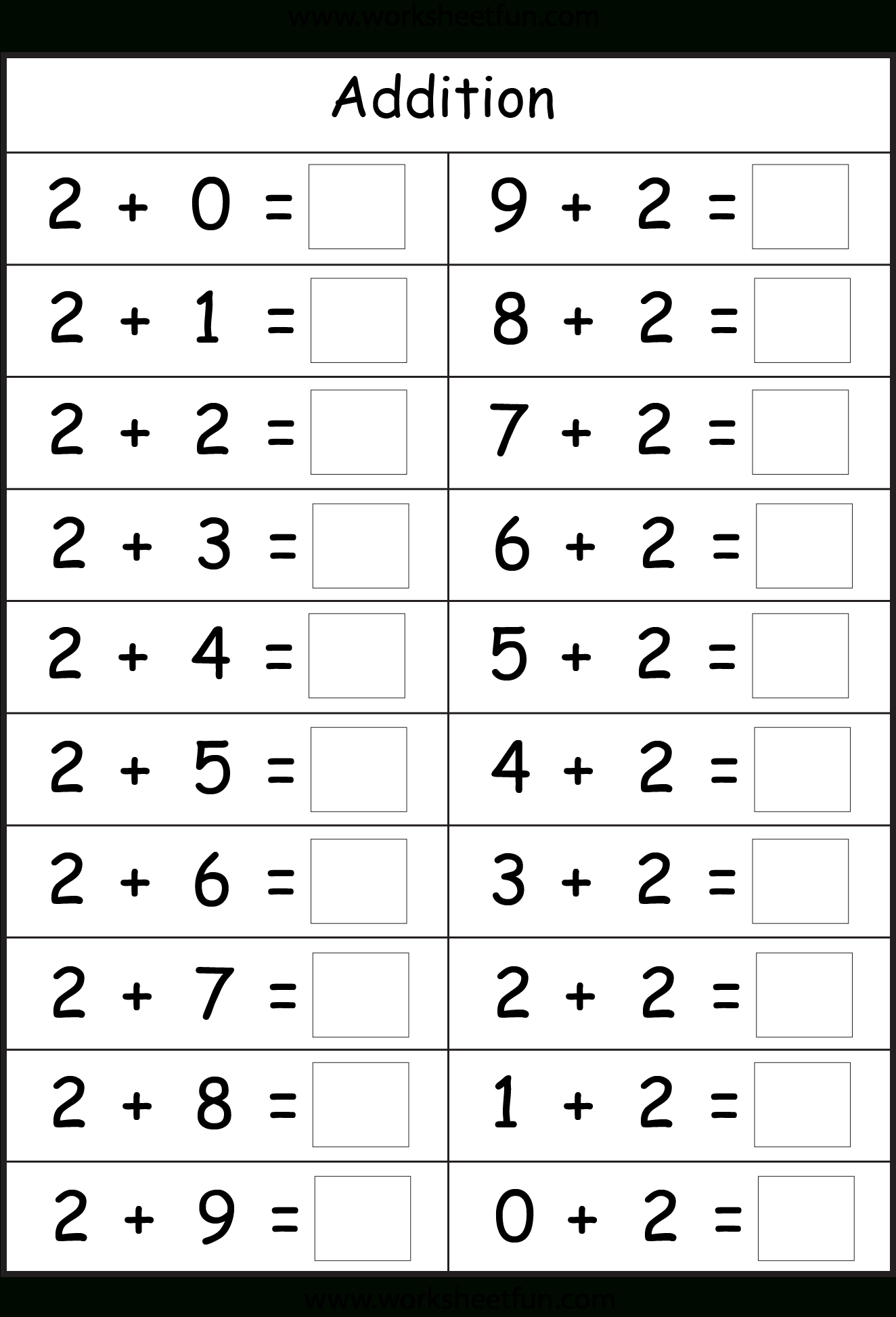Basic Addition Facts – 8 Worksheets / Free Printable Worksheets - Free Printable Addition Worksheets