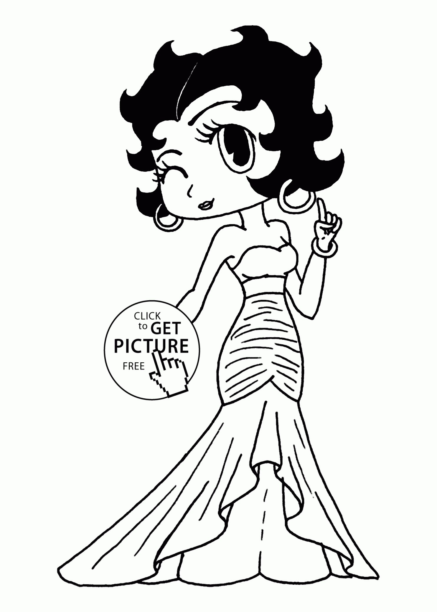 Betty Boop Coloring Pages For Kids, Printable Free - Free Printable Betty Boop