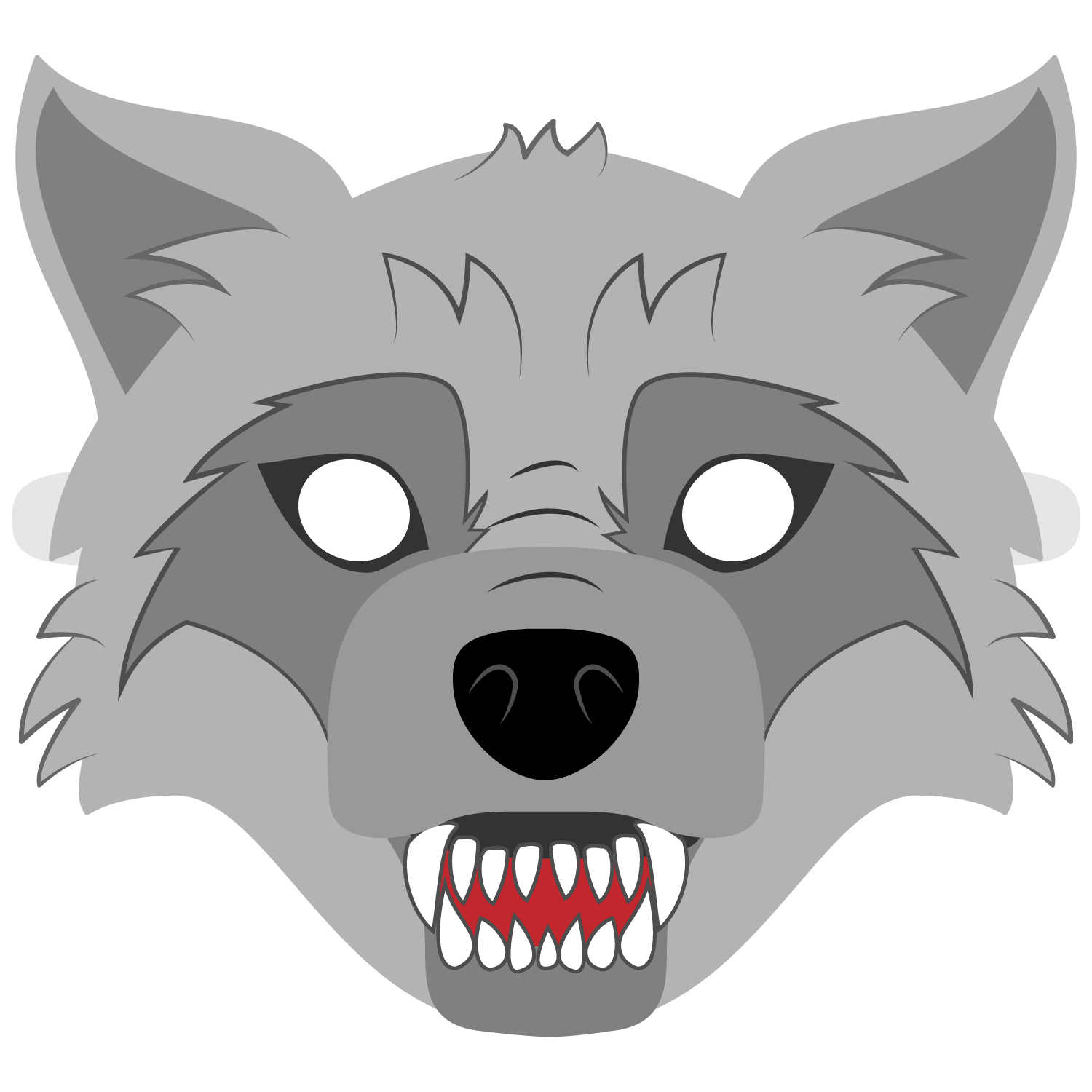 Big Bad Wolf Mask Template | Free Printable Papercraft Templates - Free Printable Wolf Face Mask
