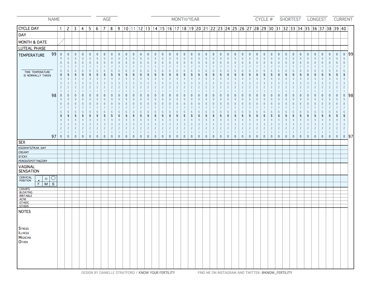 Big Hug Little Kiss: How To Chart Using The Fertility Awareness - Free Printable Fertility Chart