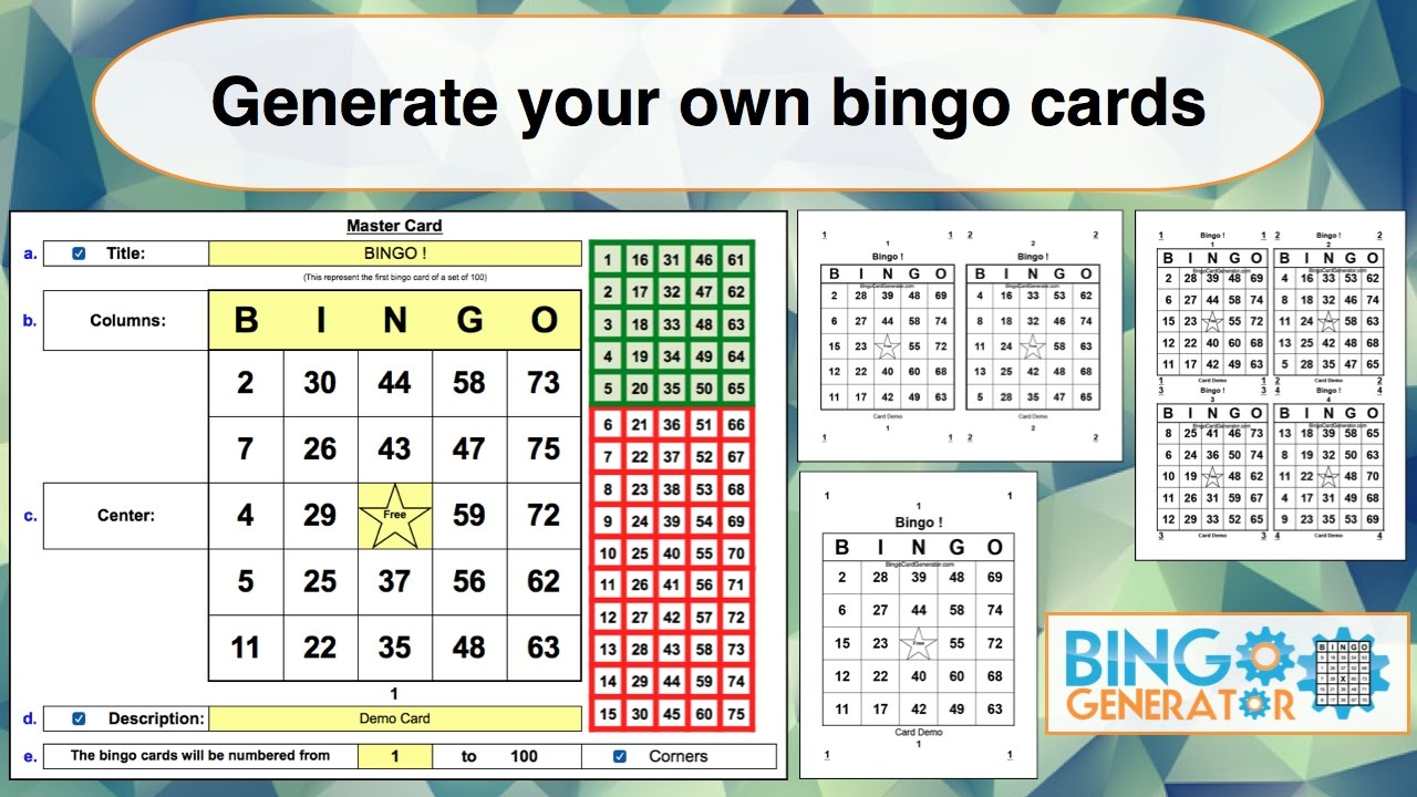 Bingo Card Generator Excel Tutorial - Youtube - Free Printable Bingo Cards 1 100