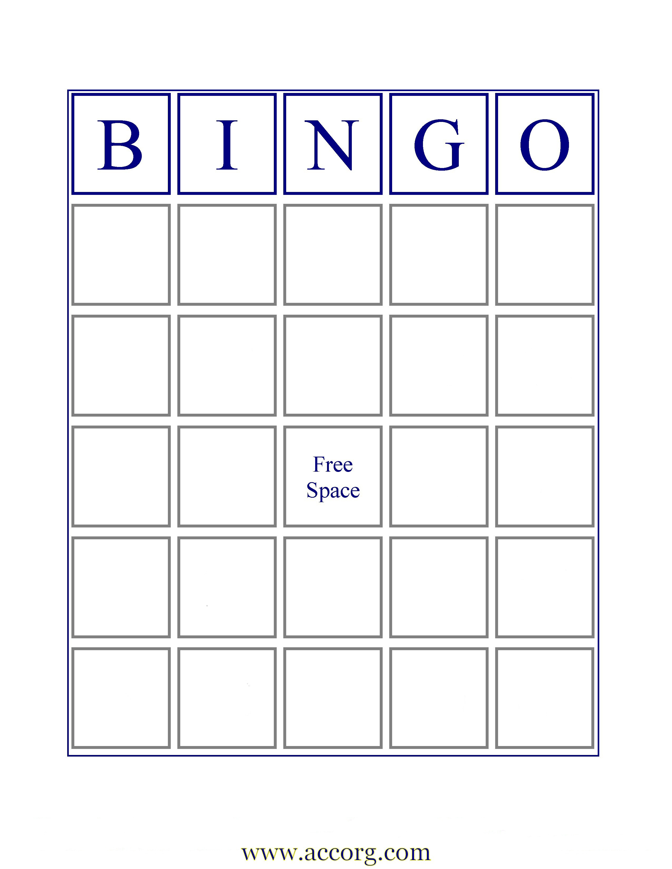 Blank Bingo Template Word – Thefreedl - Free Printable Blank Bingo Cards