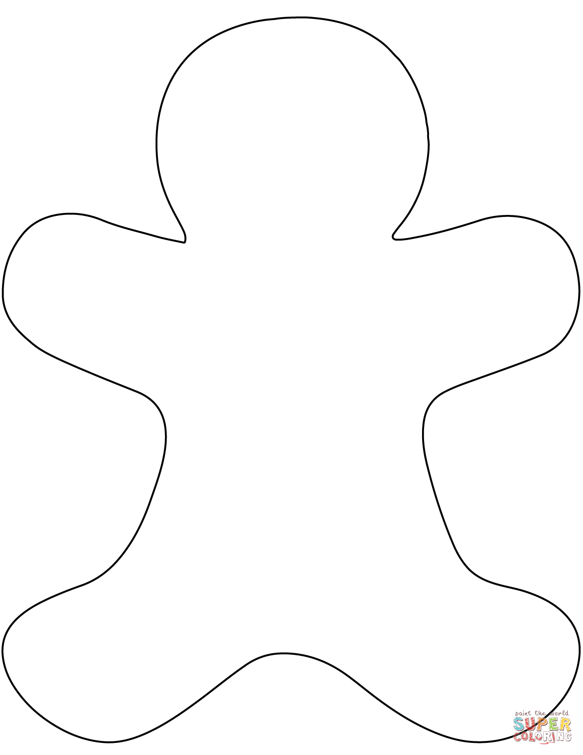 Blank Gingerbread Man Coloring Page | Free Printable Coloring Pages - Gingerbread Template Free Printable