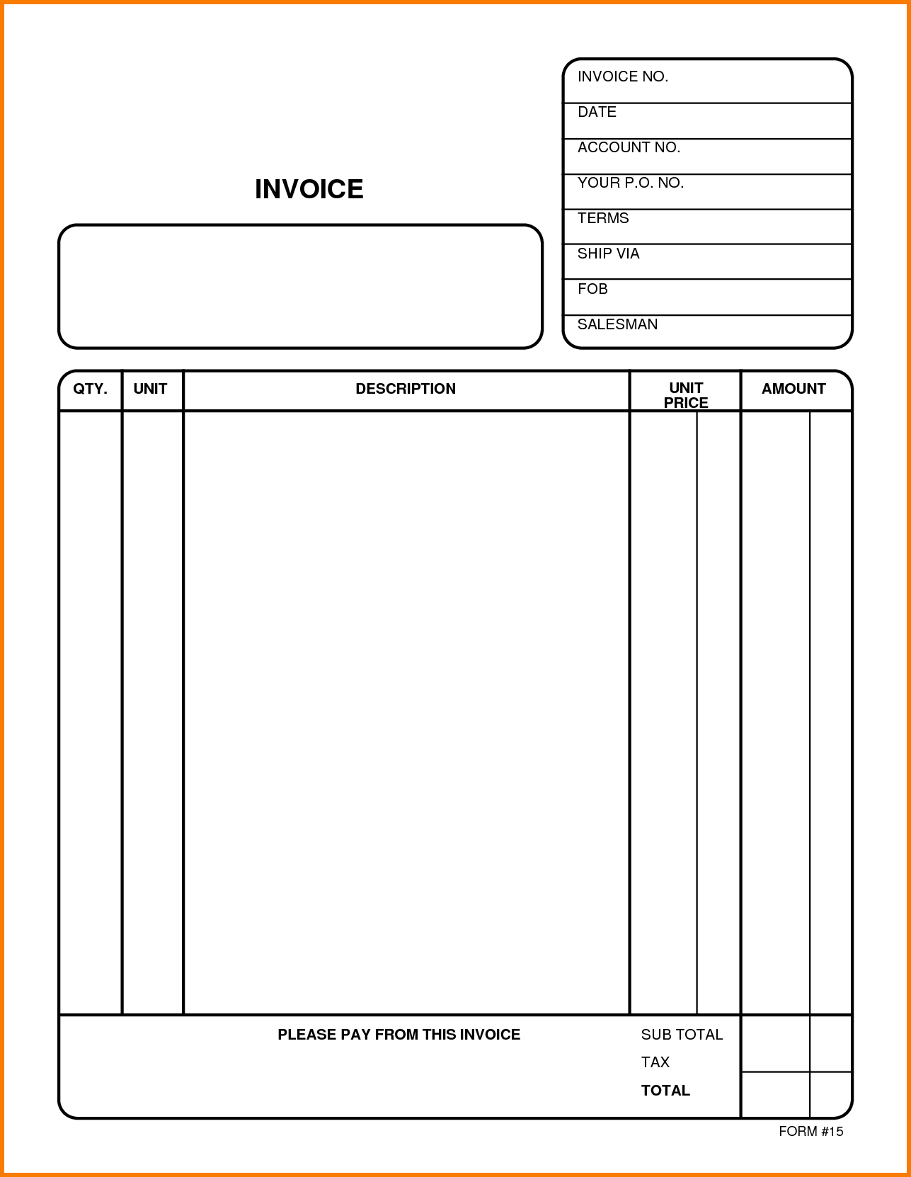 Blank Invoice Template Blankinvoice Org Resume Templates Print Free - Free Invoices Online Printable