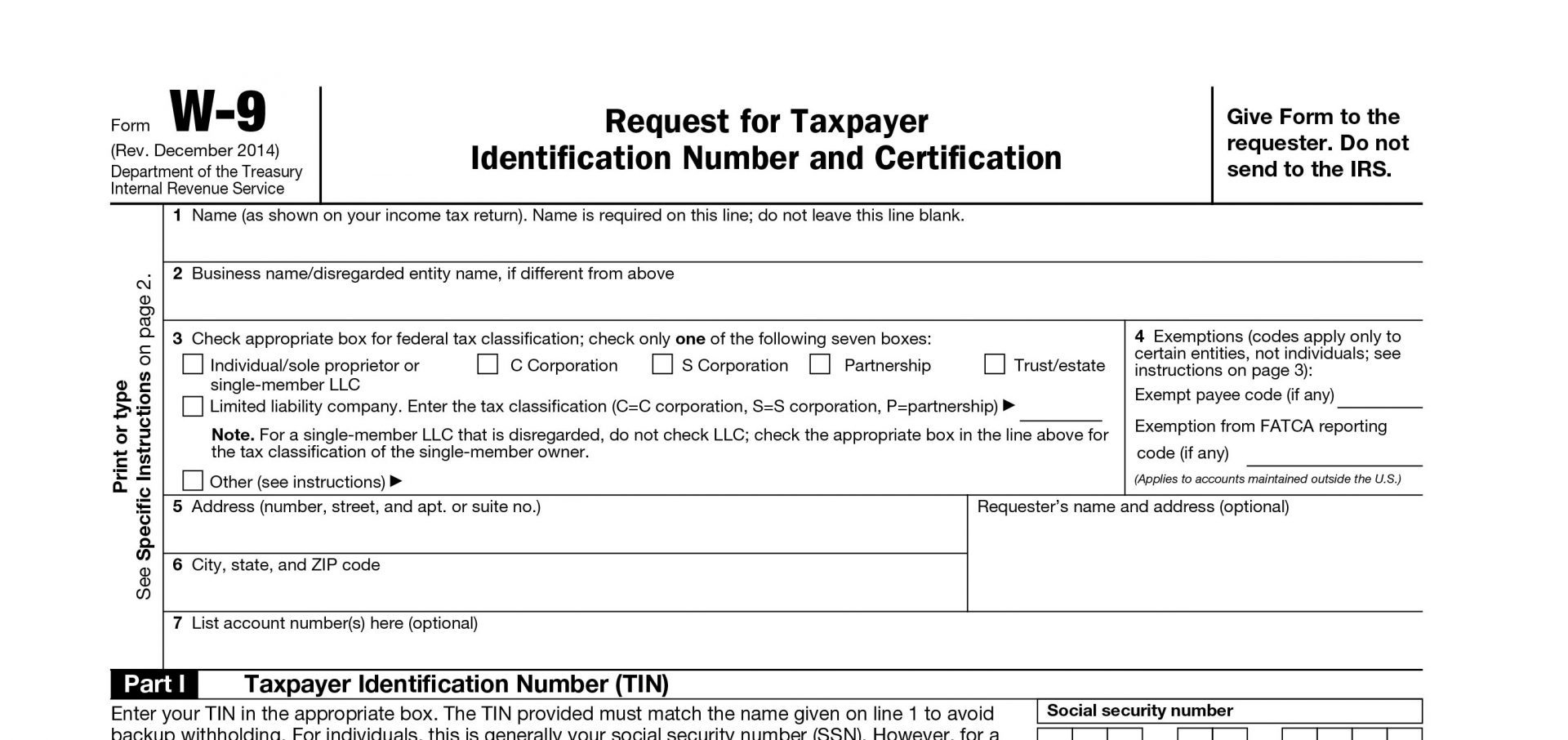 Blank W9 2018 Free W9Form To Print #25841920609 – Printable W 9 Tax - Free Printable W9