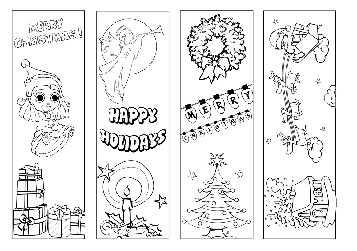 Bookmarks | Beyond Survival In A School Library - Free Printable Christmas Bookmarks To Color