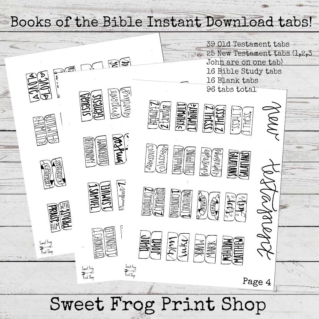 Books Of The Bible Tabs Freebie New Test. And Old Test. | Etsy - Free Printable Books Of The Bible Tabs