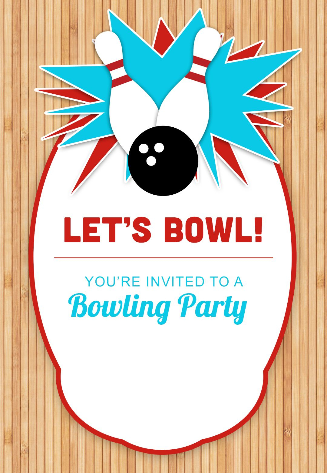 Bowling Party - Free Printable Birthday Invitation Template - Free Printable Bowling Ball Template