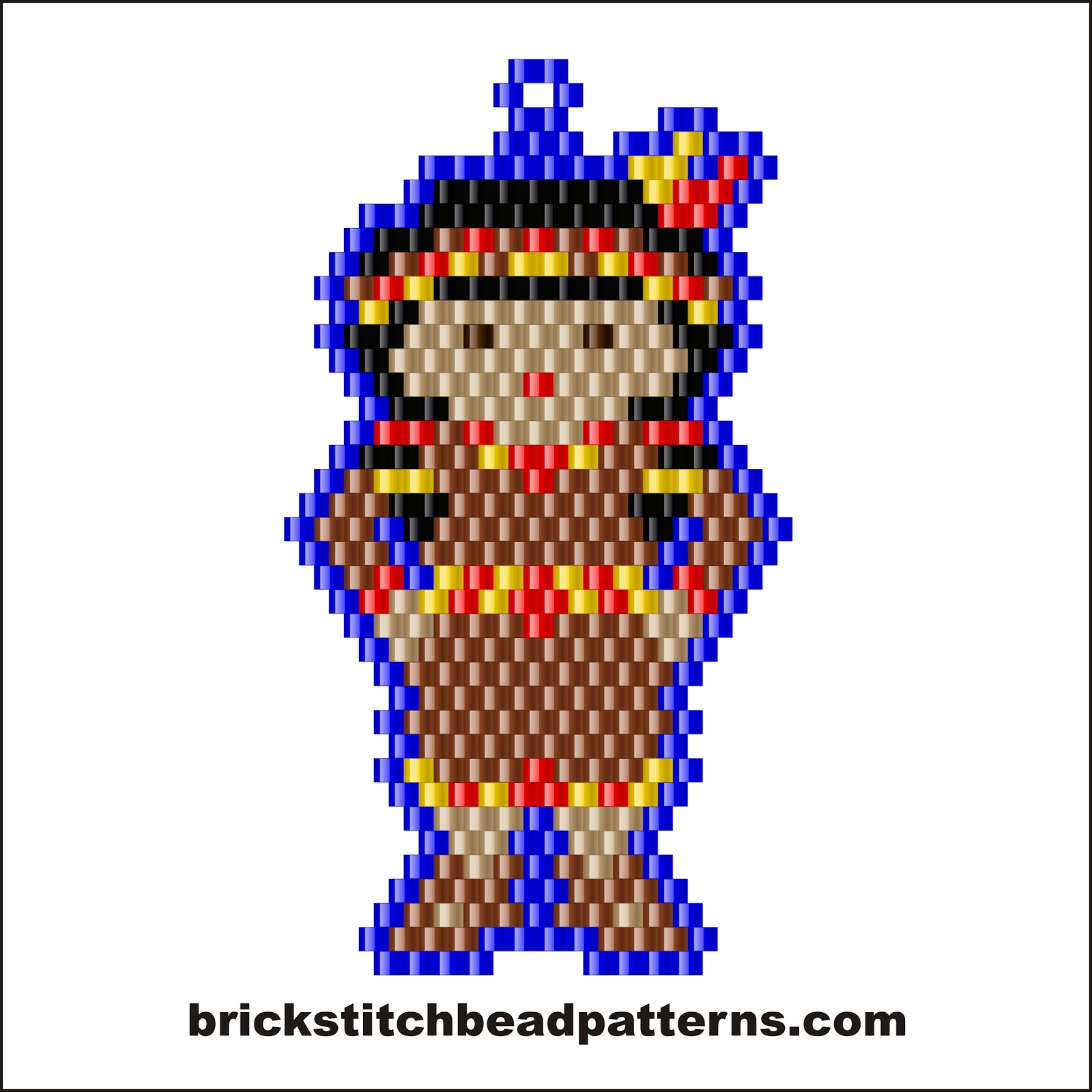 Brick Stitch Bead Patterns Journal: Little Native American Girl Free - Pony Bead Patterns Free Printable