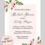 Bridal Shower Printable Invitation (Light Pink Floral | Free – Free Printable Bridal Shower Invitations