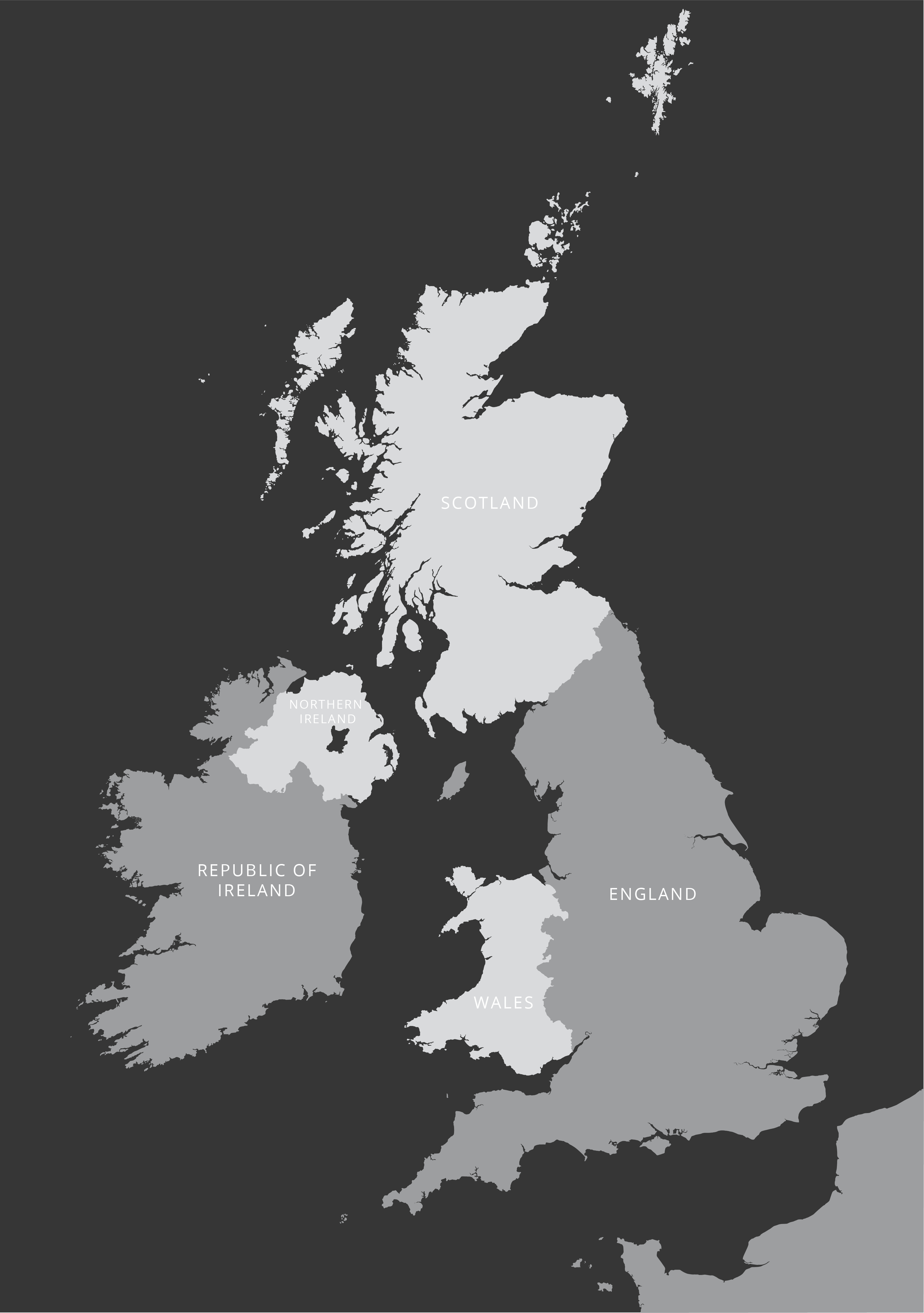British Isles Outline Map – Royalty Free Editable Vector Map - Maproom - Free Printable Map Of Uk And Ireland