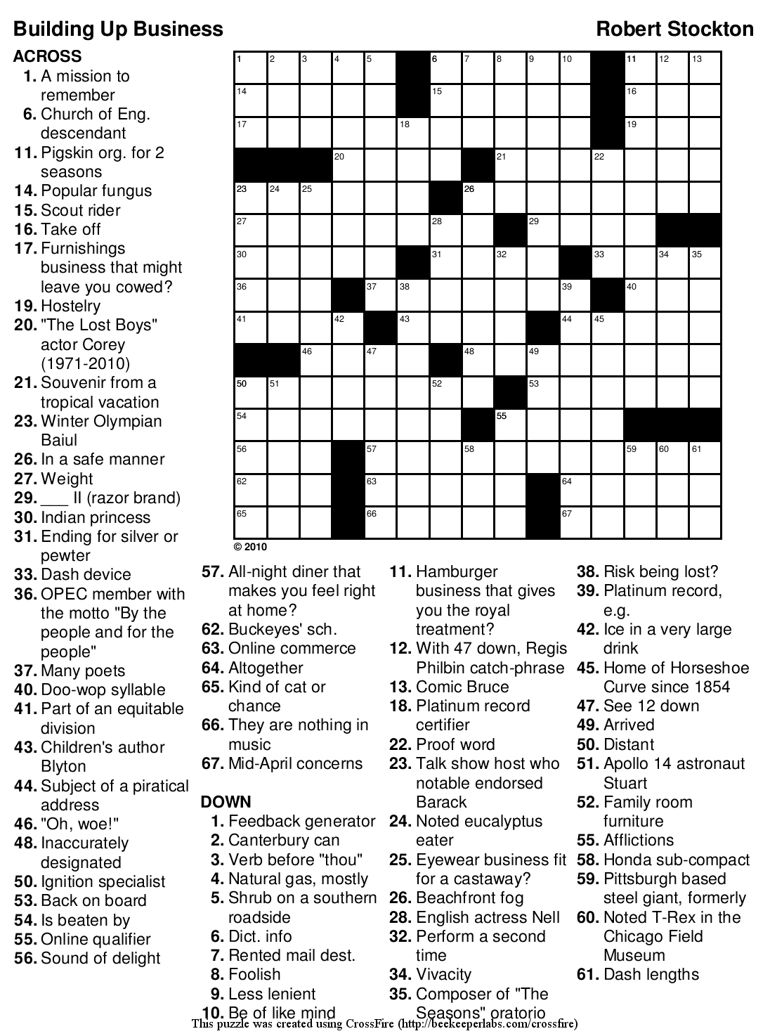 Buildingupbusiness Large Sunday Crossword Puzzle Printable - Free Printable Sunday Crossword Puzzles