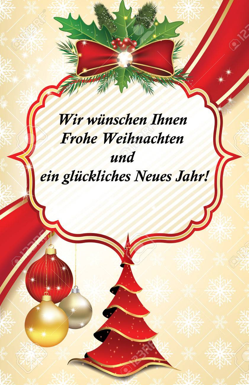 Business Greeting Card For The Year With Text In German Language - Free Printable German Christmas Cards