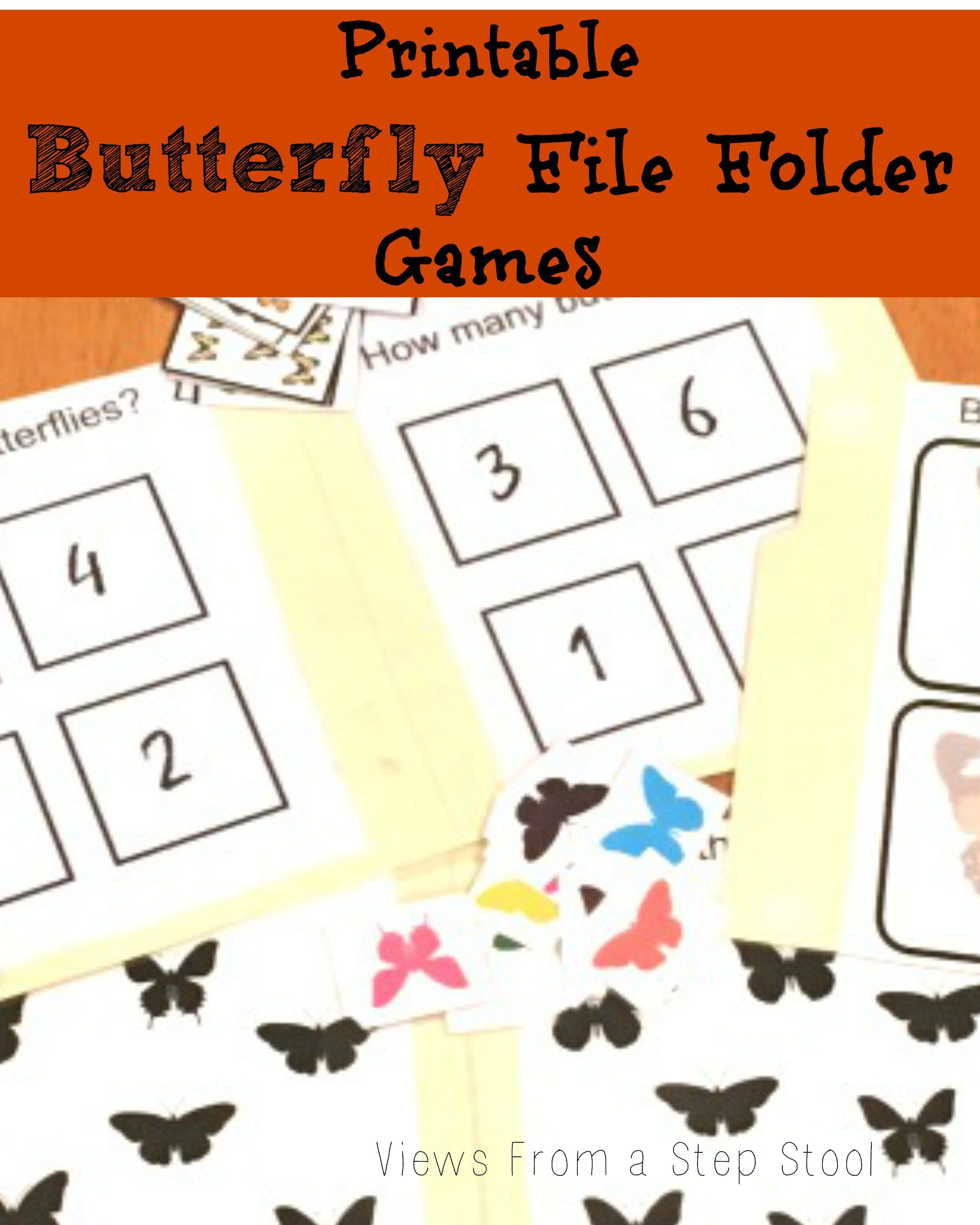 Butterfly File Folder Games: Free Printable! | Views From A Step - Free Printable Folder Games