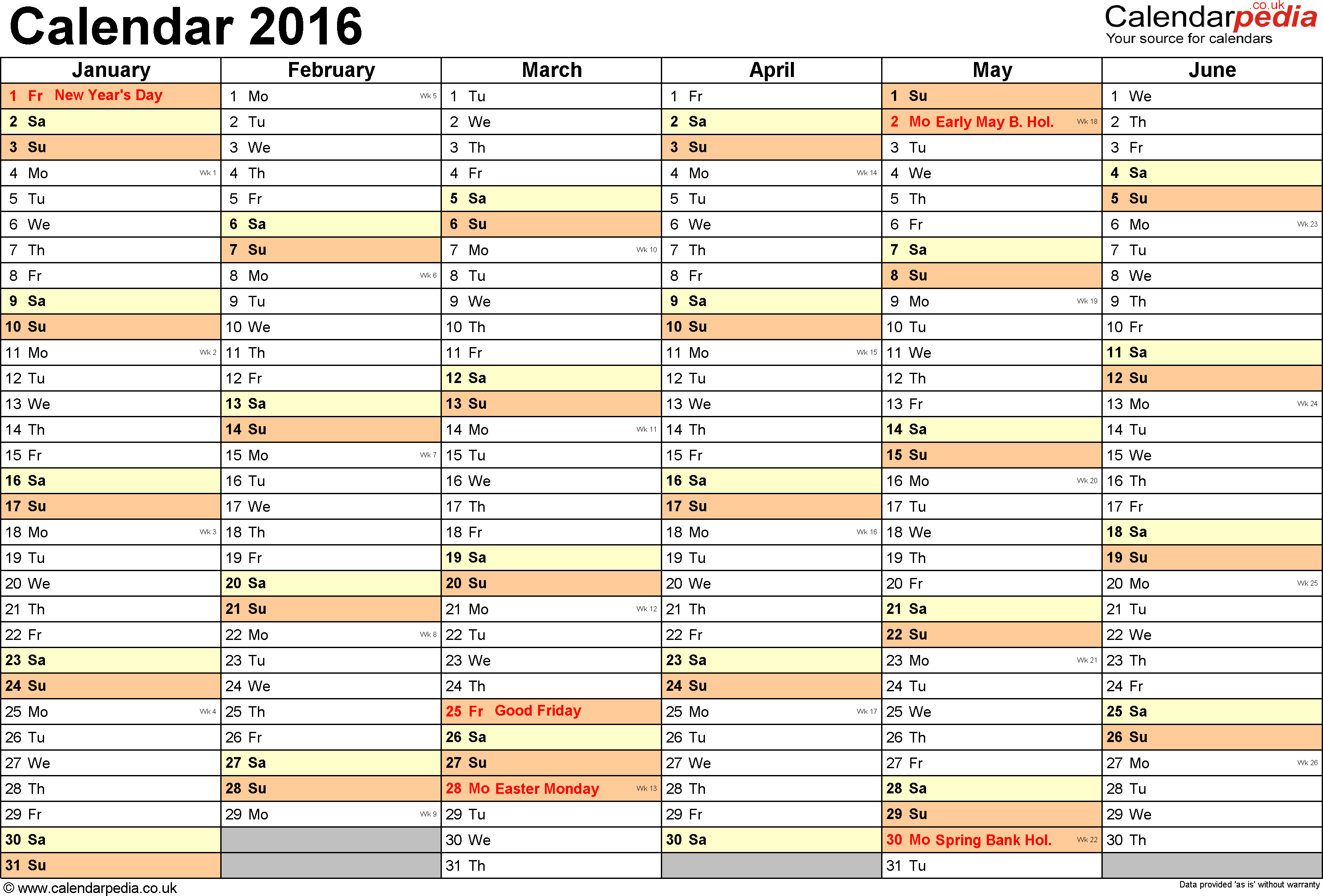 Calendar 2016 (Uk) - 16 Free Printable Word Templates - Free Printable Monthly Planner 2016