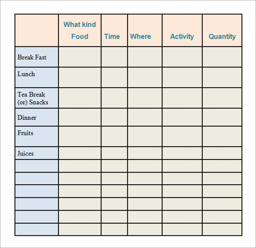 Calorie Log Printable - Yolar.cinetonic.co Inside Free Printable - Free Printable Calorie Counter Sheet