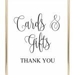 Cards And Gifts Wedding Sign   Chicfetti   Cards Sign Free Printable