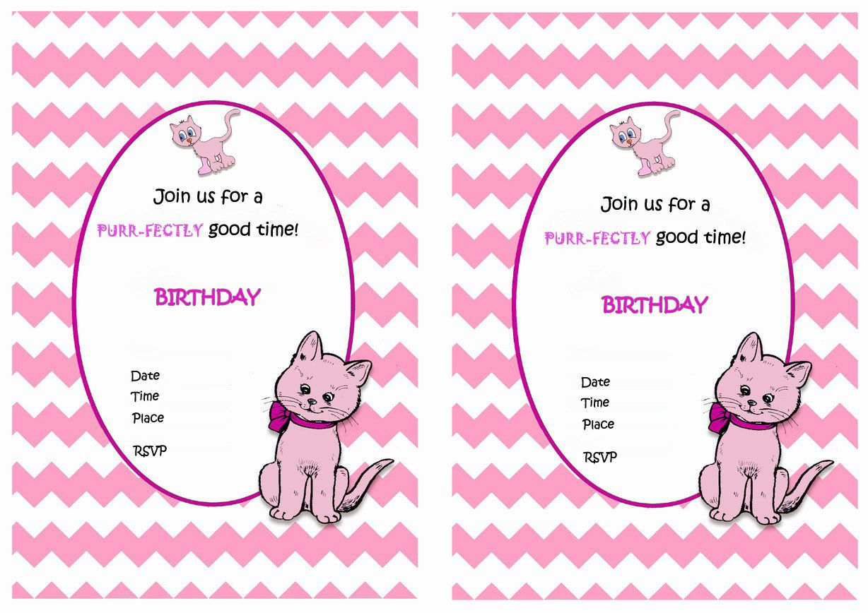 Cat Free Printable Birthday Party Invitations | Birthday Party - Free Printable Kitten Birthday Invitations