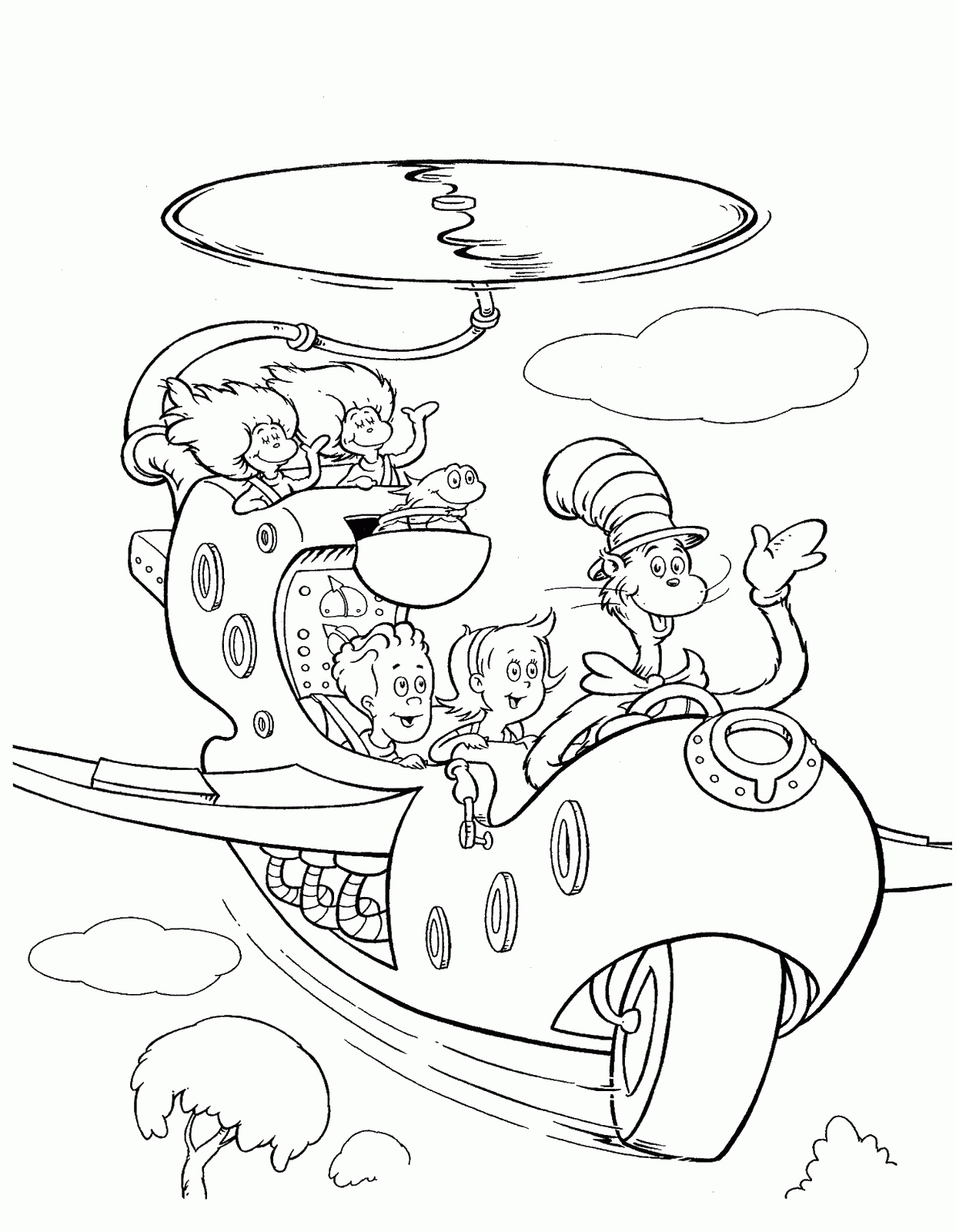 Cat In The Hat Coloring Pages Free Printable - Coloring Home - Free Printable Cat In The Hat Pictures