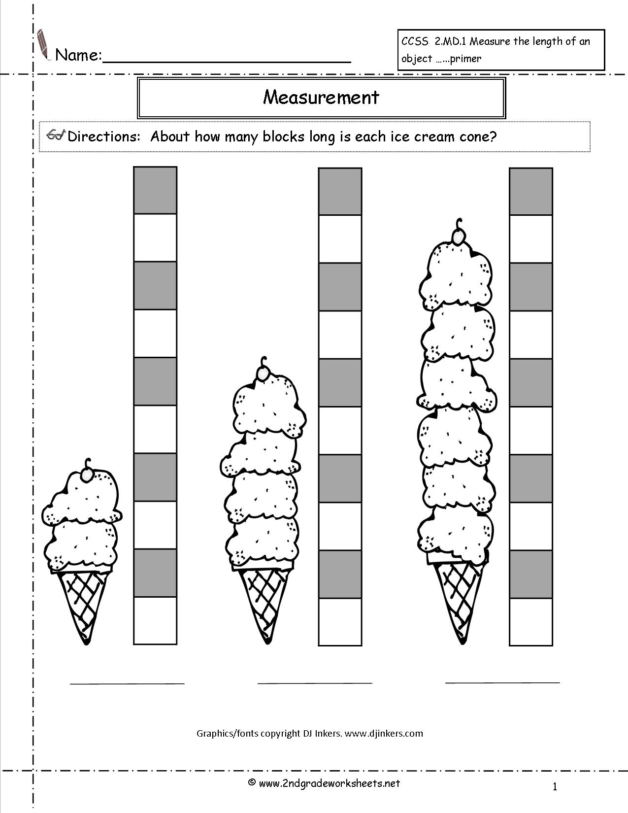 Ccss 2.md.1 Worksheets, Measuring Worksheets - Free Printable Measurement Worksheets Grade 1