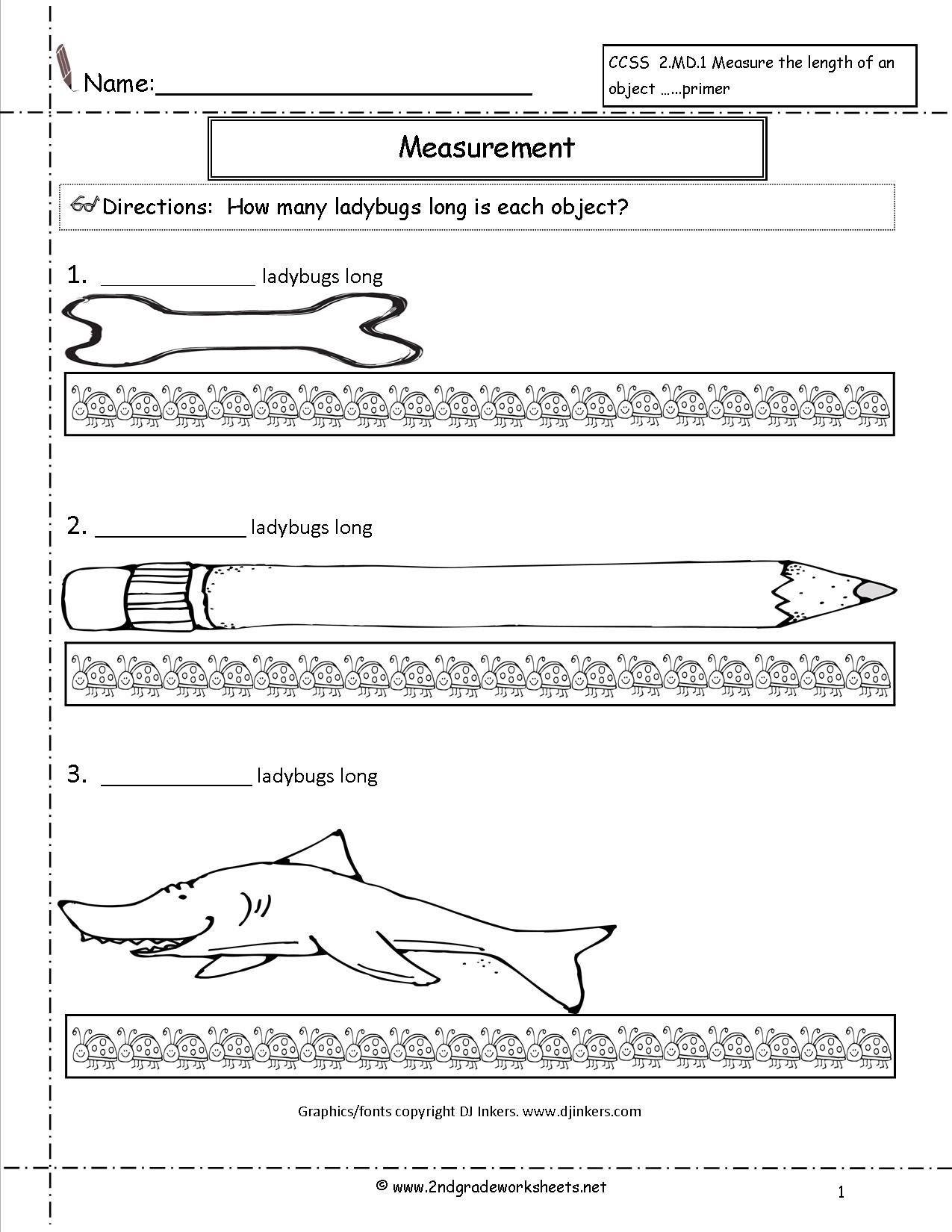 Ccss 2.md.1 Worksheets, Measuring Worksheets - Free Printable Measurement Worksheets Grade 1