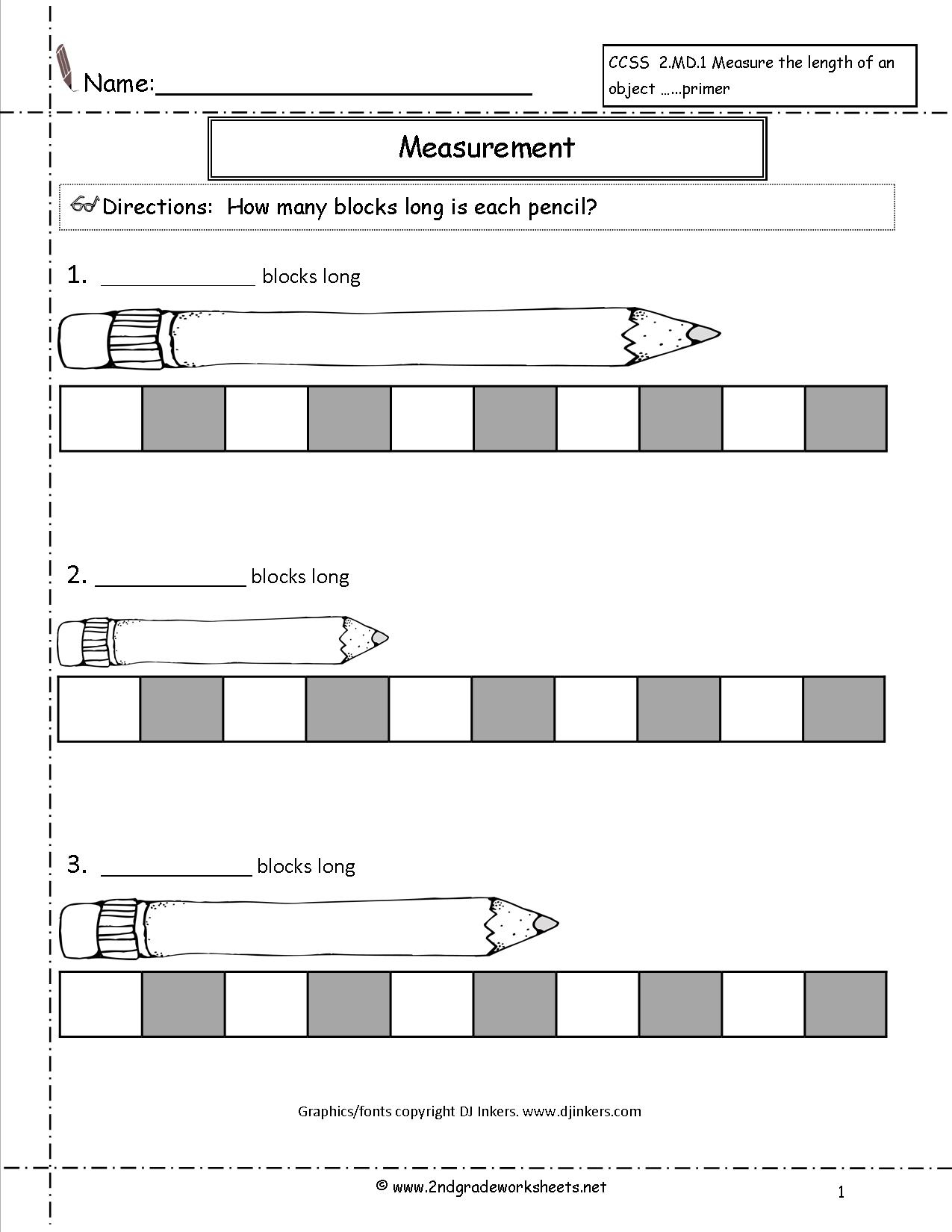 Ccss 2.md.1 Worksheets, Measuring Worksheets - Free Printable Measurement Worksheets Grade 1