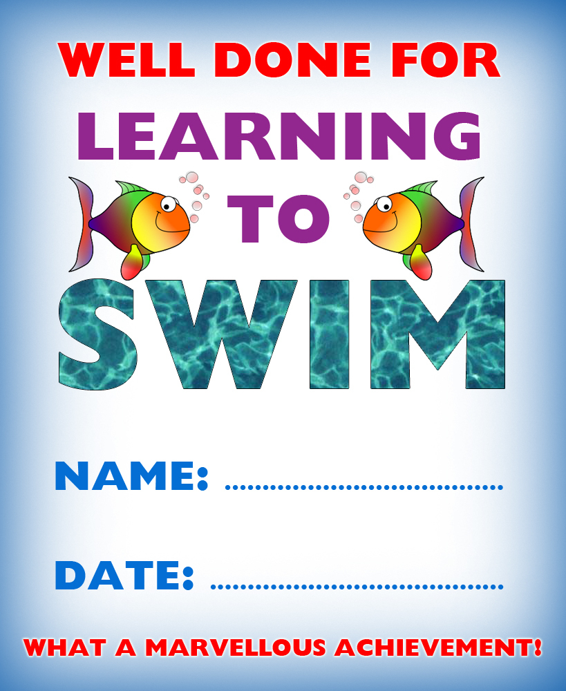Certificate Of Achievement: Well Done For Learning To Swim | Rooftop - Free Printable Swimming Certificates For Kids
