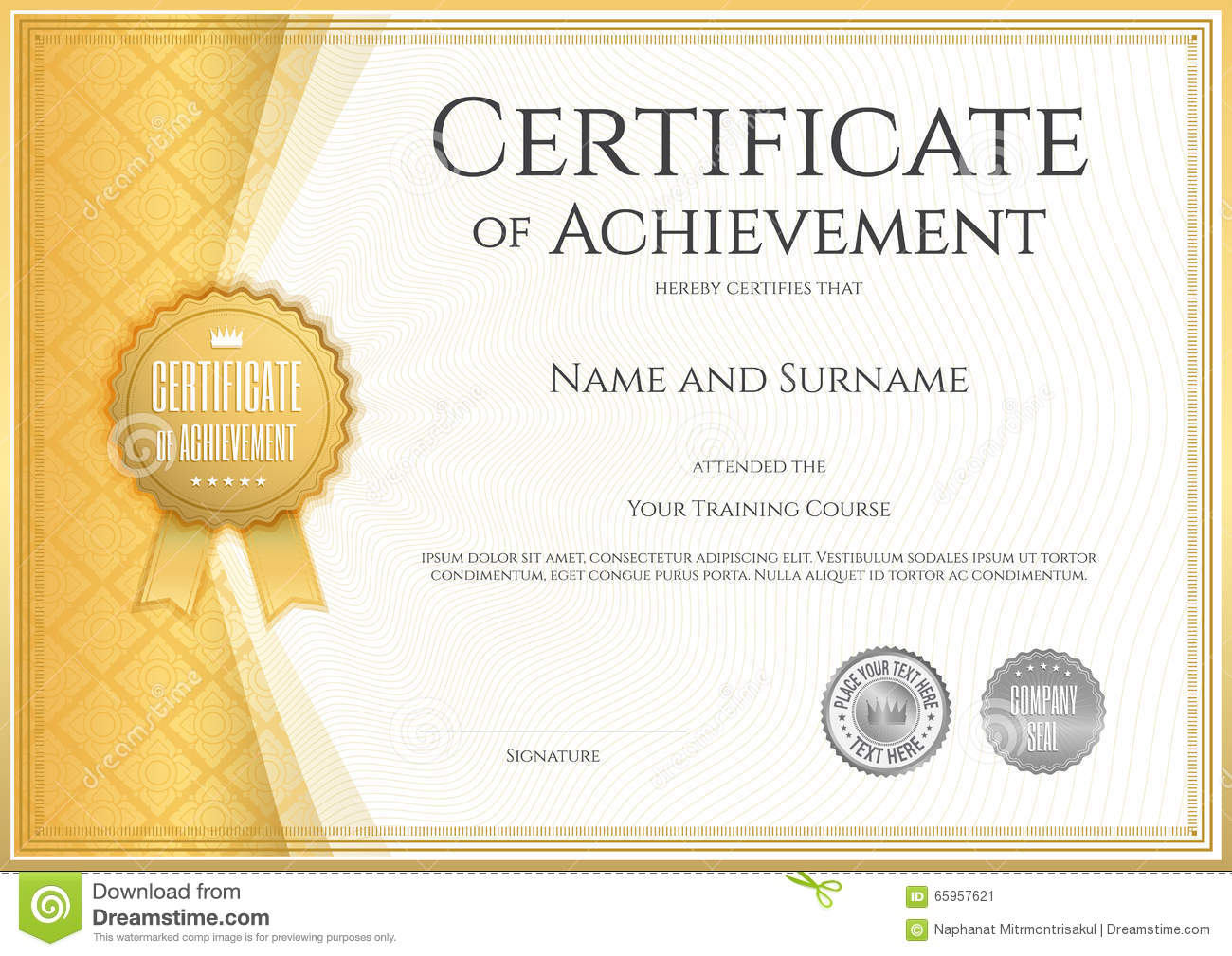 Certificate Of Award Template Word Free With Achievement Templates - Free Printable Certificates Of Accomplishment