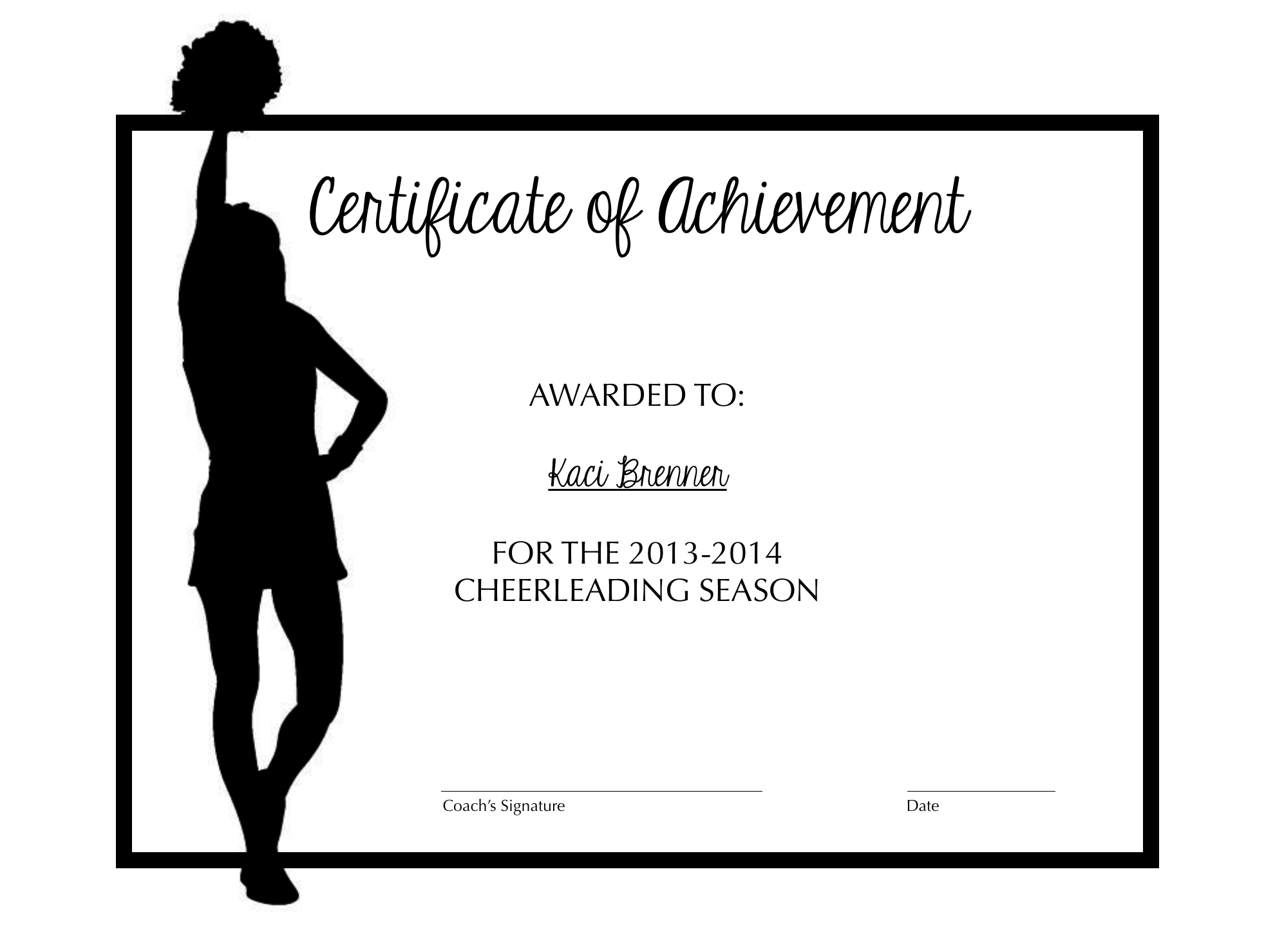 Cheerleading Certificate Of Achievement | Cheer | Pinterest | Cheer - Free Printable Cheerleading Certificates