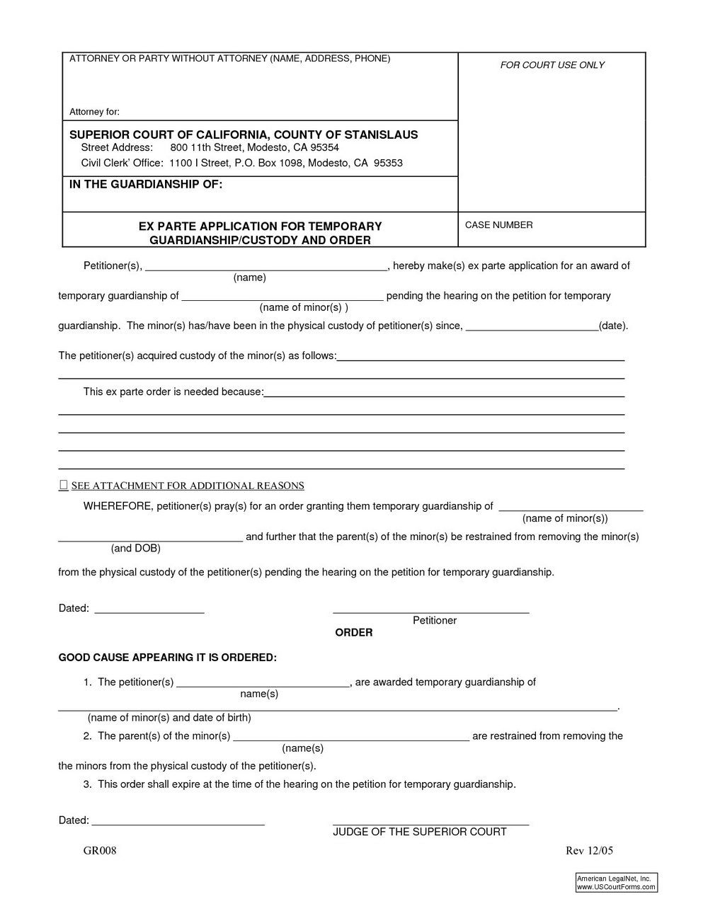 model of guardianship papers