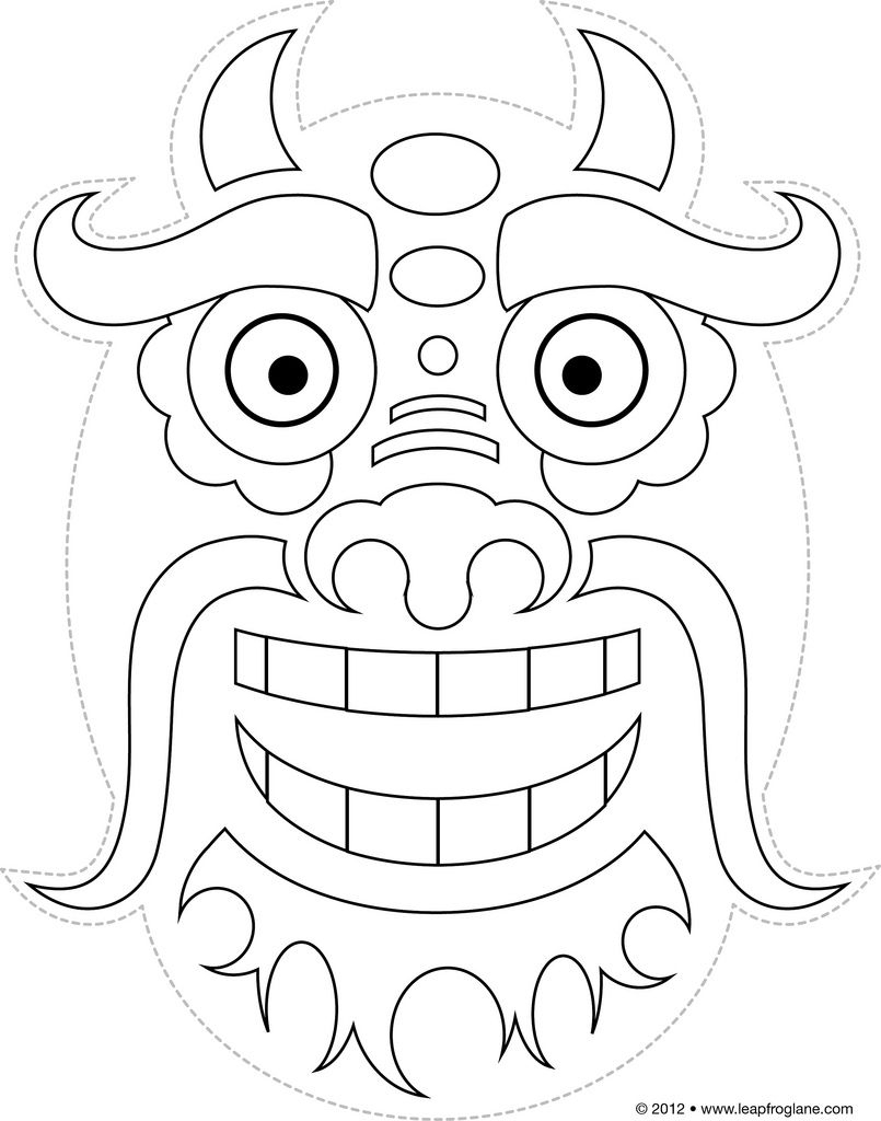 Chinese Dragon Mask Drawing Printable &amp;lt;B&amp;gt;Chinese Dragon Masks&amp;lt;/b - Dragon Mask Printable Free