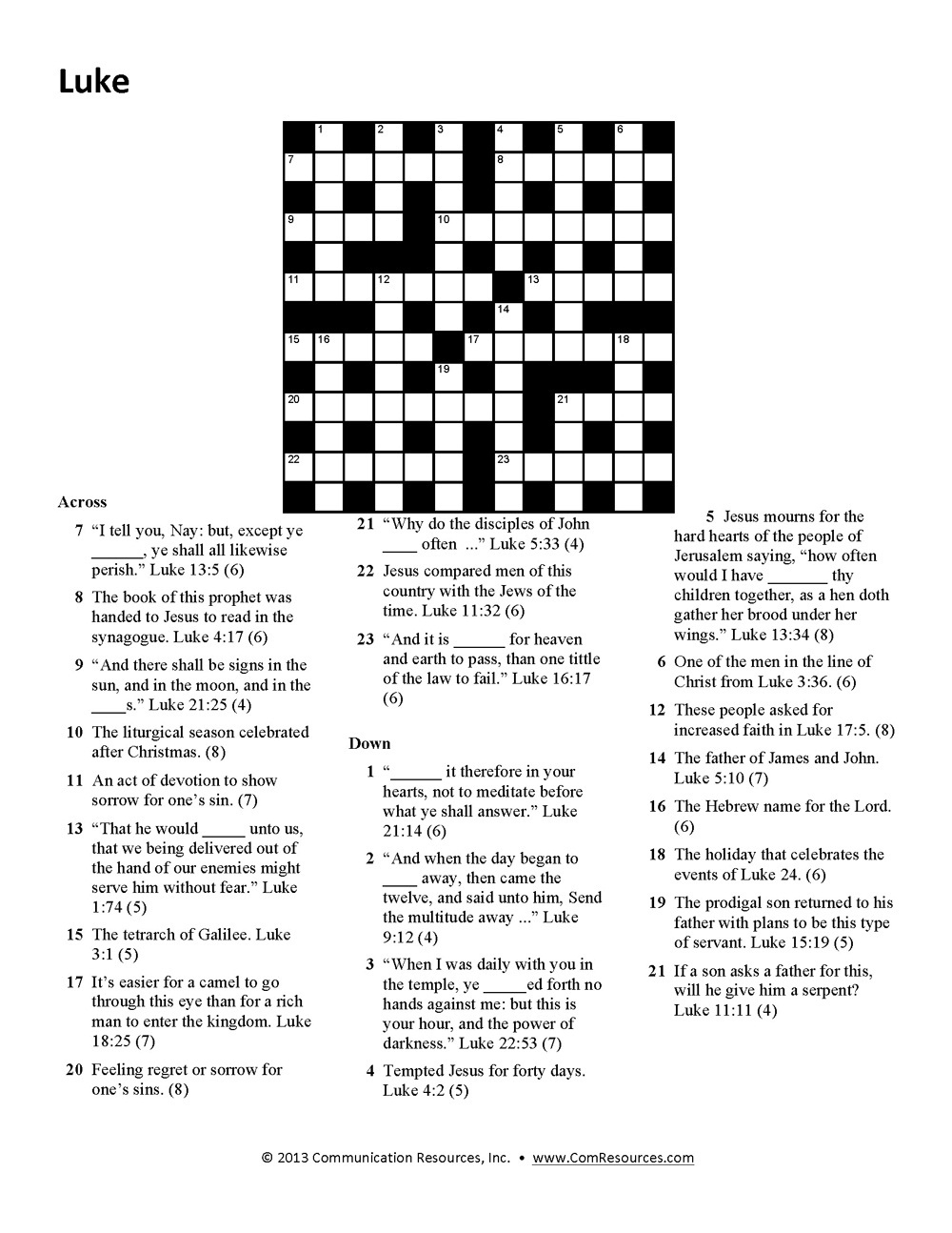 Christian Crossword Puzzle Printable Bible Puzzles ~ Themarketonholly - Christian Word Search Puzzles Free Printable
