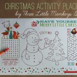 Christmas Activity Placemat (Free Printable}   Three Little Monkeys   Free Printable Christmas Placemats For Adults