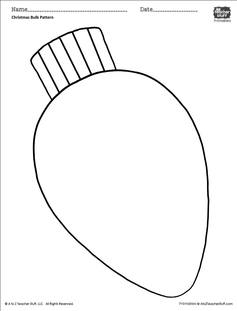 Christmas Bulb Coloring Pattern Or Coloring Sheet | A To Z Teacher - Free Printable Christmas Lights Coloring Pages