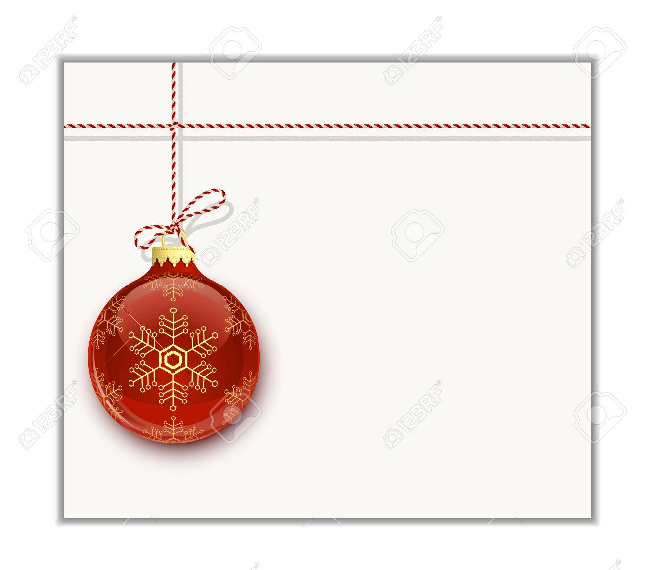 Christmas Card Template. Christmas Bauble On White Royalty Free - Free Online Printable Christmas Cards
