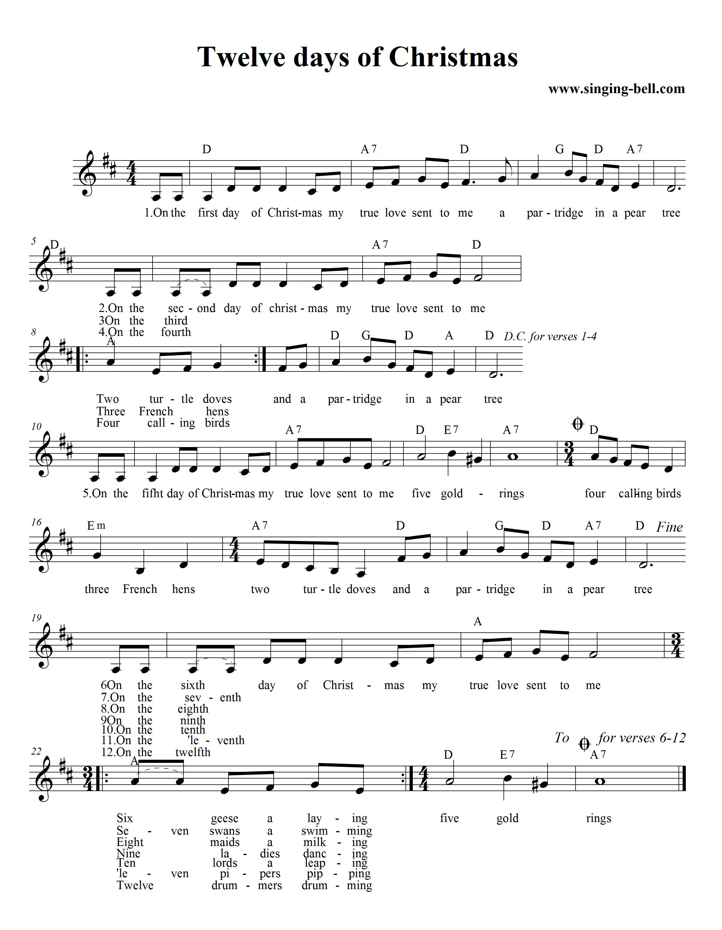 Christmas Carol Sheet Music | 30 Free Scores To Download - Free Printable Sheet Music Lyrics