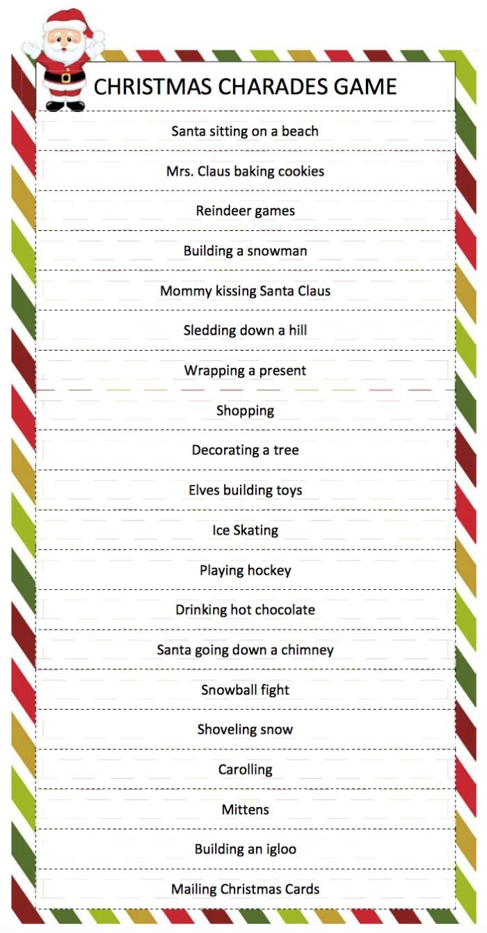 Christmas Charades Game | Breakfast Brunch | Pinterest | Christmas - Holiday Office Party Games Free Printable
