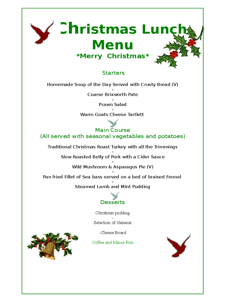 Christmas Menu Template - 17 Free Templates In Pdf, Word, Excel Download - Christmas Menu Printable Template Free