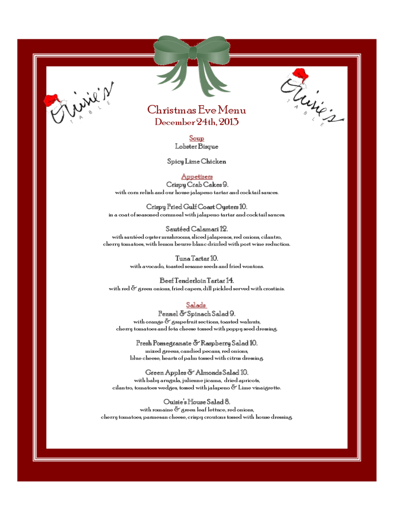 Christmas Menu Template - 17 Free Templates In Pdf, Word, Excel Download - Free Printable Christmas Dinner Menu Template