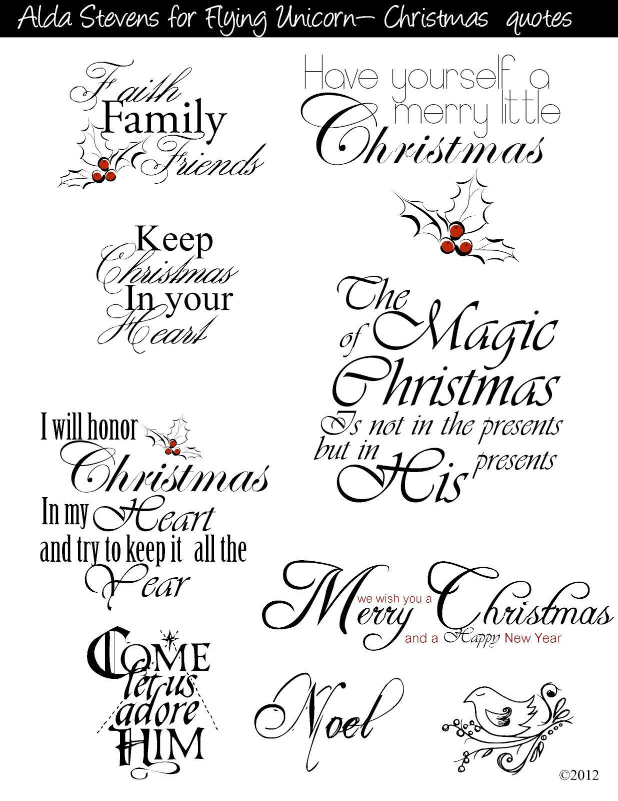 Christmas Sayings For Commercial And Personal Use | Christmas Decor - Free Printable Greeting Card Sentiments