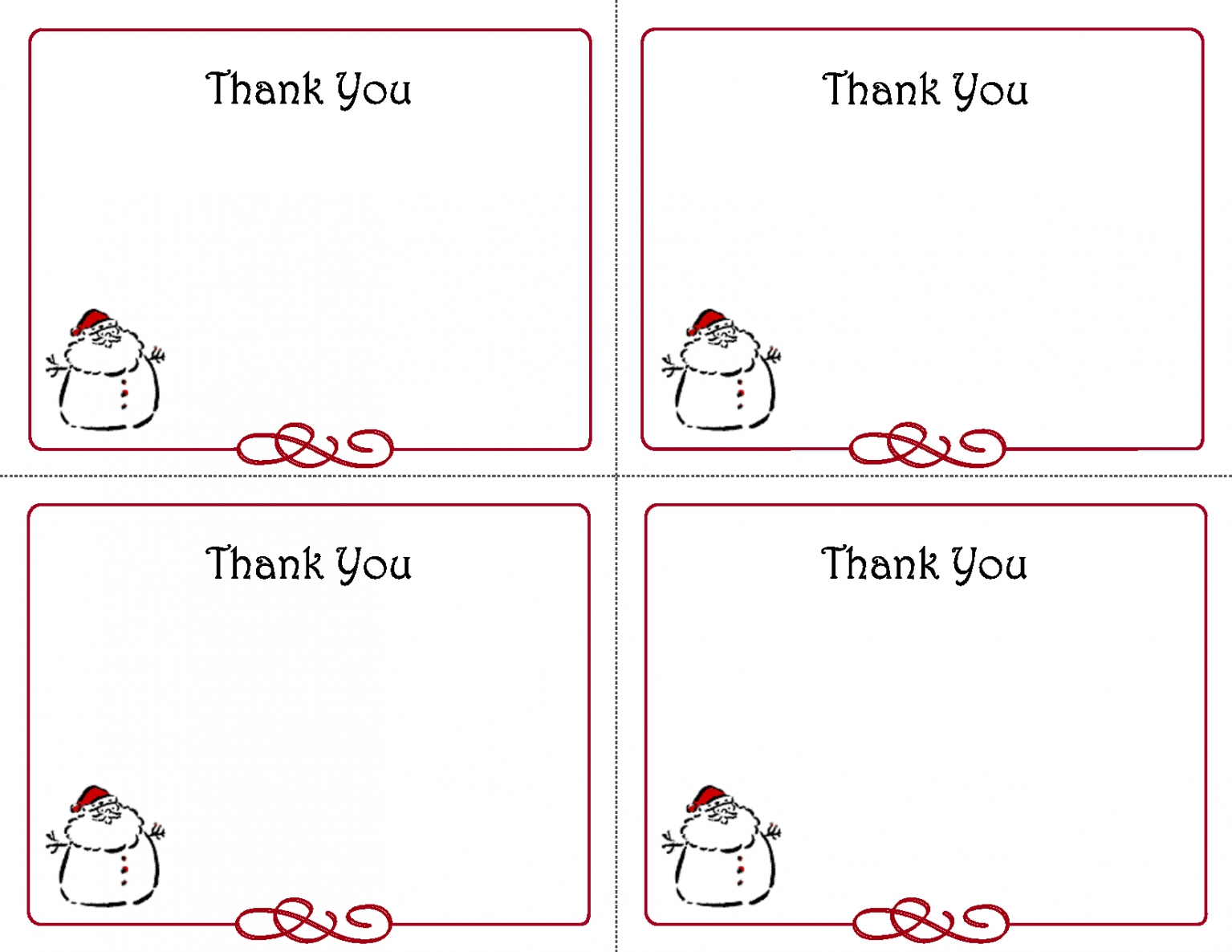 Christmas Thank You Cards Printable Free – Kubreeuforicco - Christmas Thank You Cards Printable Free
