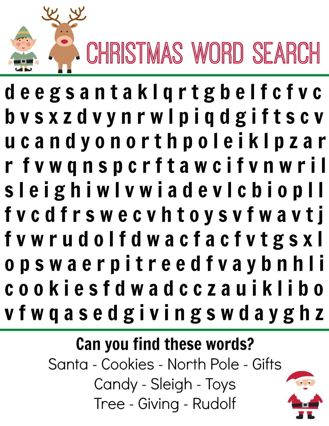 Christmas Word Search Free Printable - Free Printable Large Print Word Search