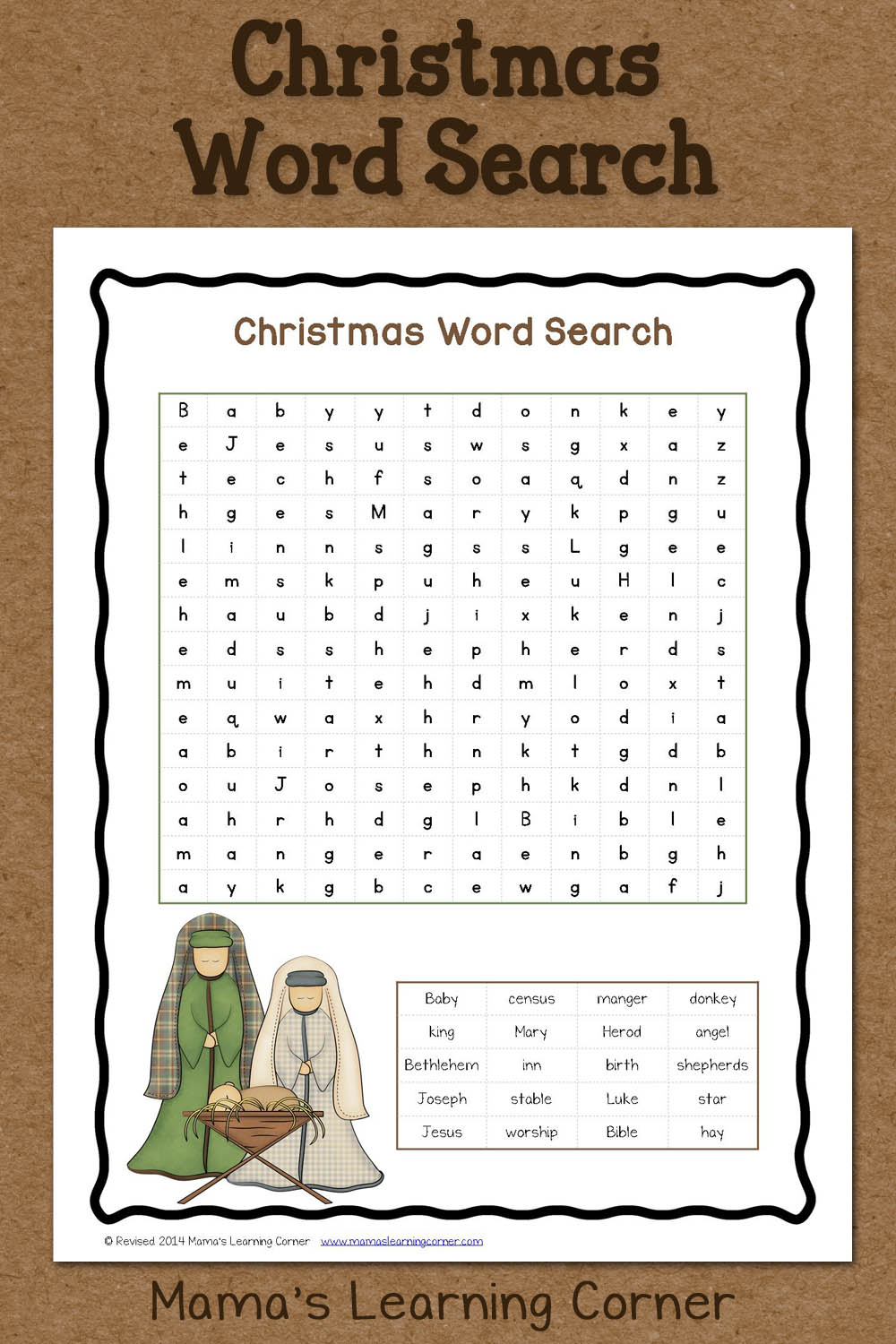 Christmas Word Search: Free Printable - Mamas Learning Corner - Christian Word Search Puzzles Free Printable